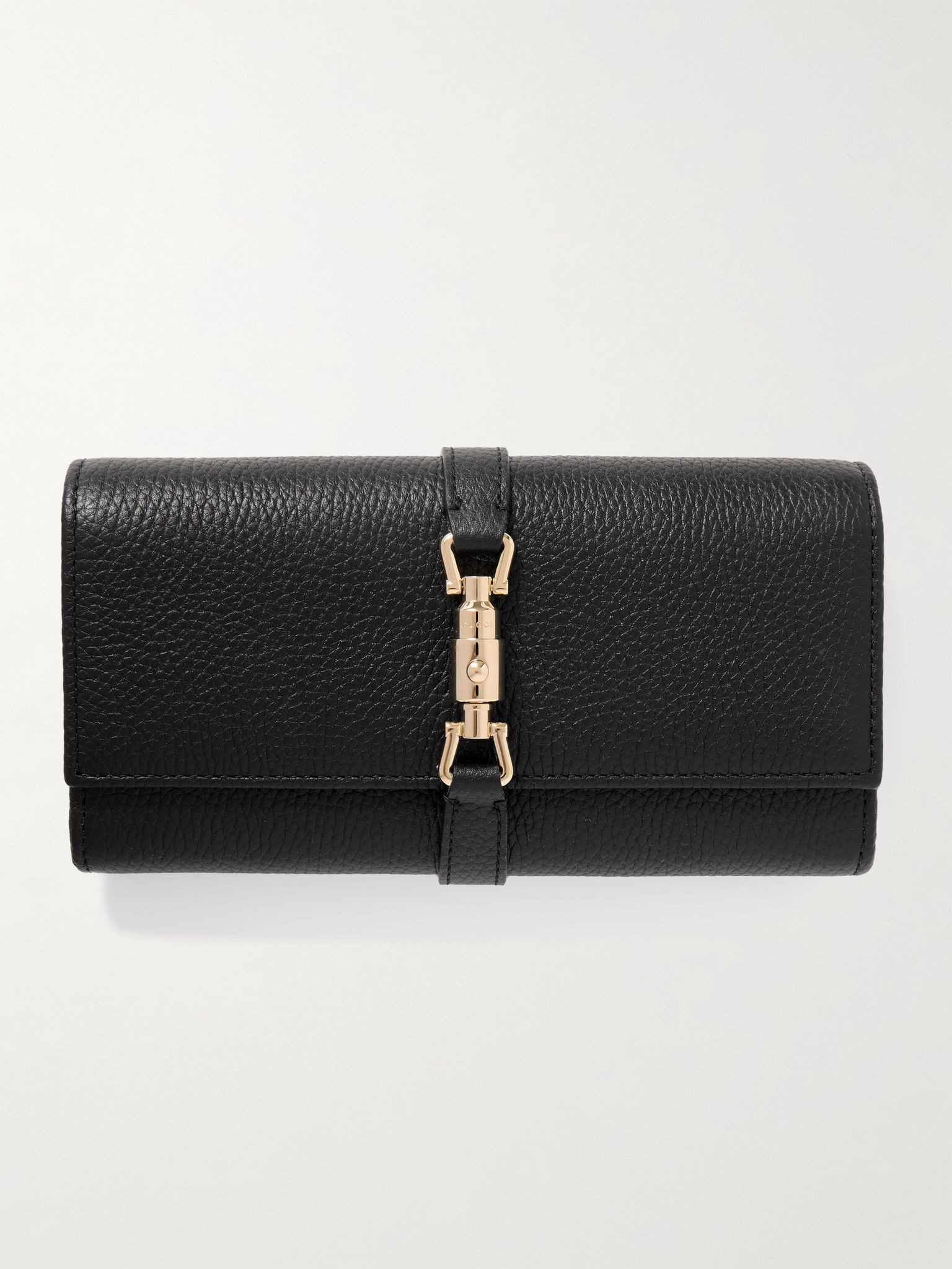 Jackie 1961 embellished textured-leather continental wallet Black - 1
