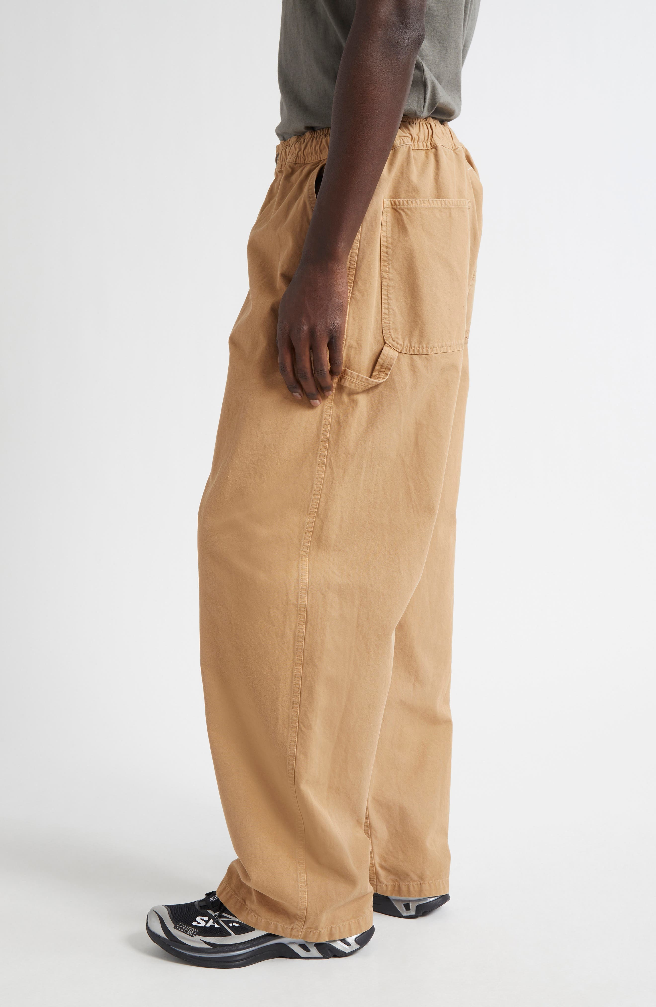 MM6 Maison Margiela Elastic Waist Carpenter Pants in Ocre at Nordstrom - 4