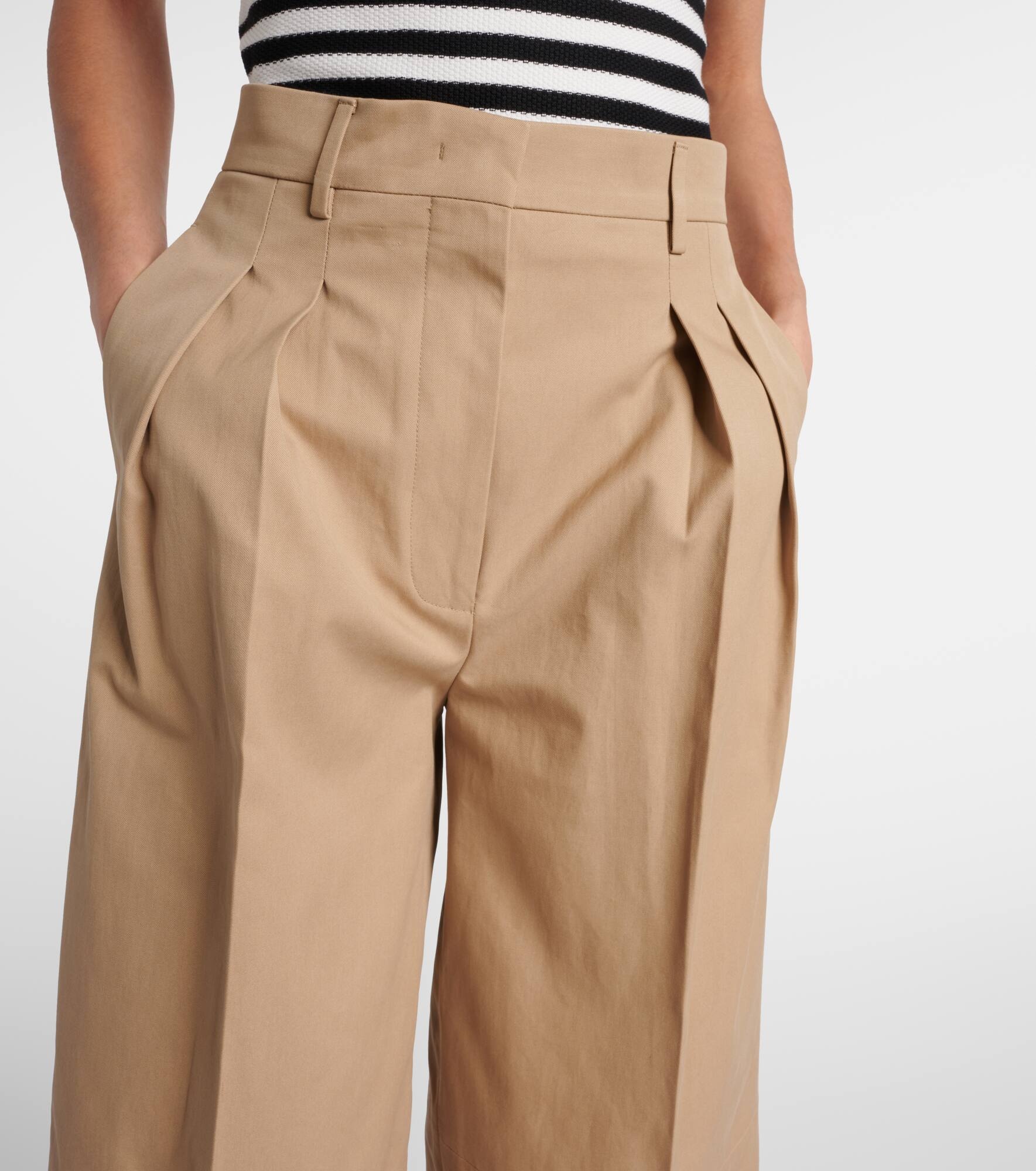 Dash high-rise cotton wide-leg pants - 4