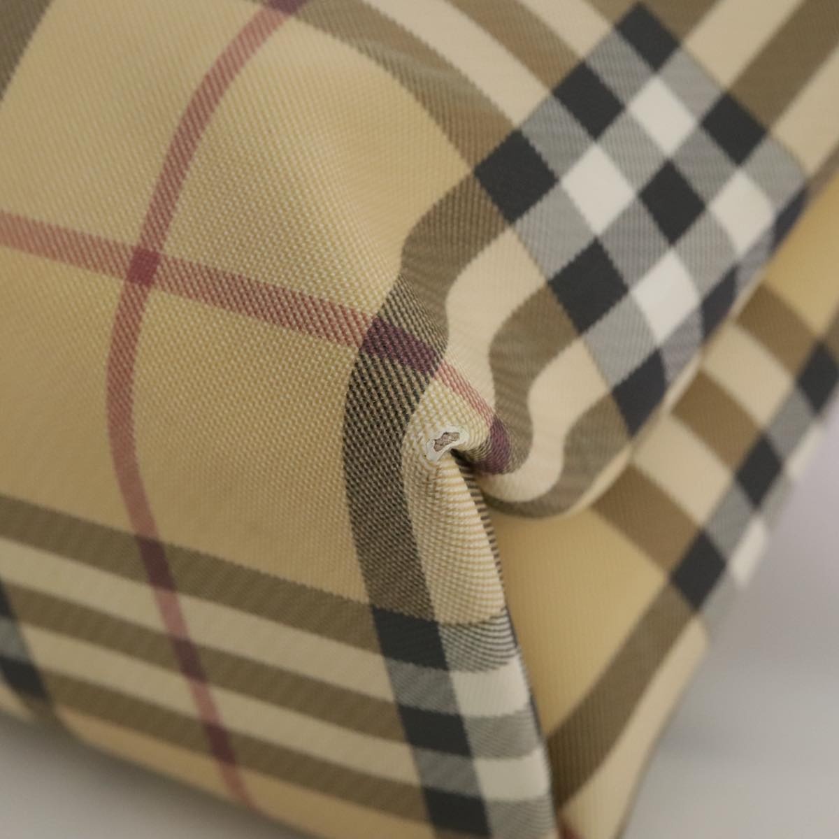 Burberry Nova Check Hand Bag Pvc Beige Brown - 16