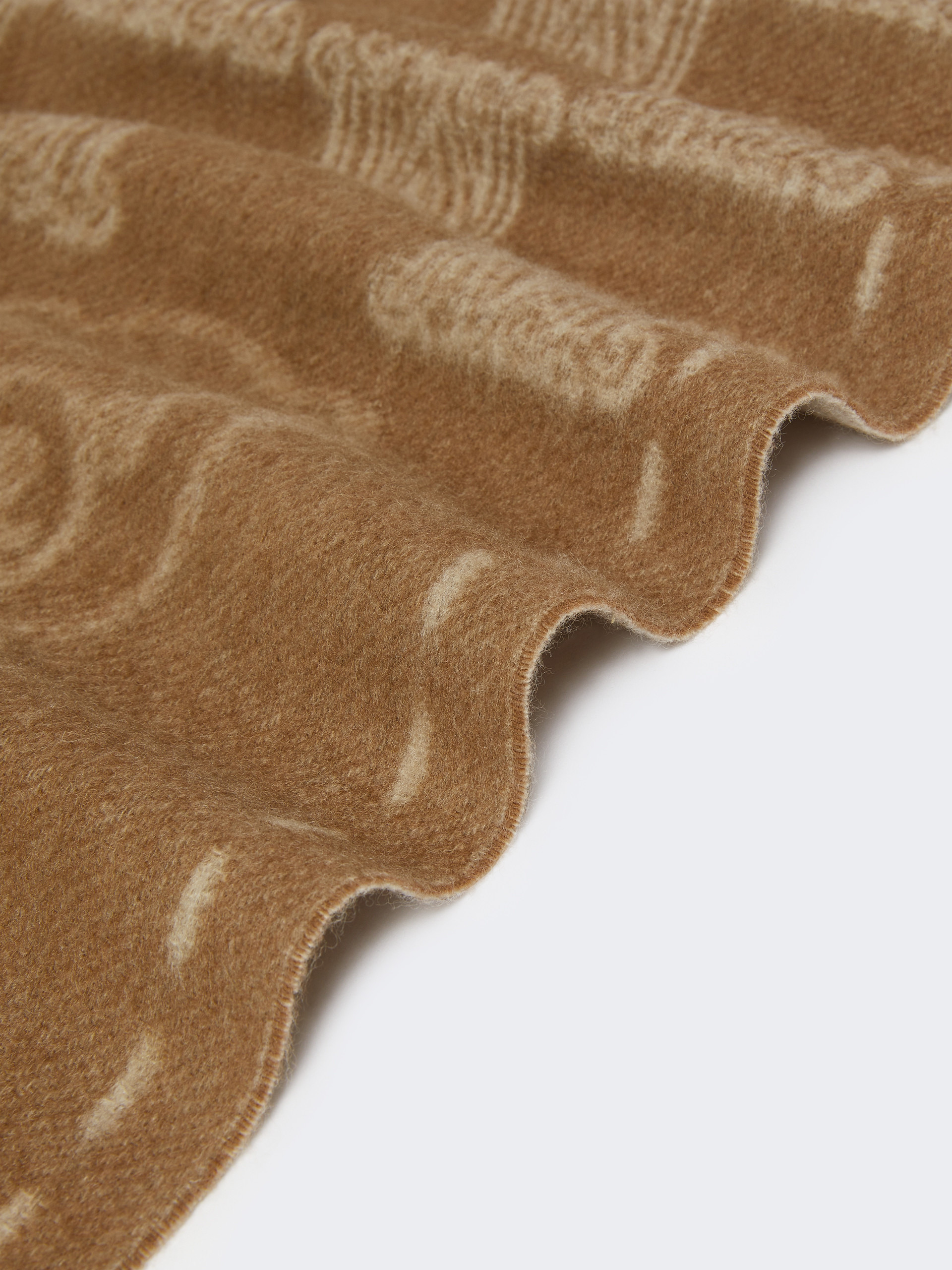 WSTEDDYCAMEL Jacquard cashmere stole - 3