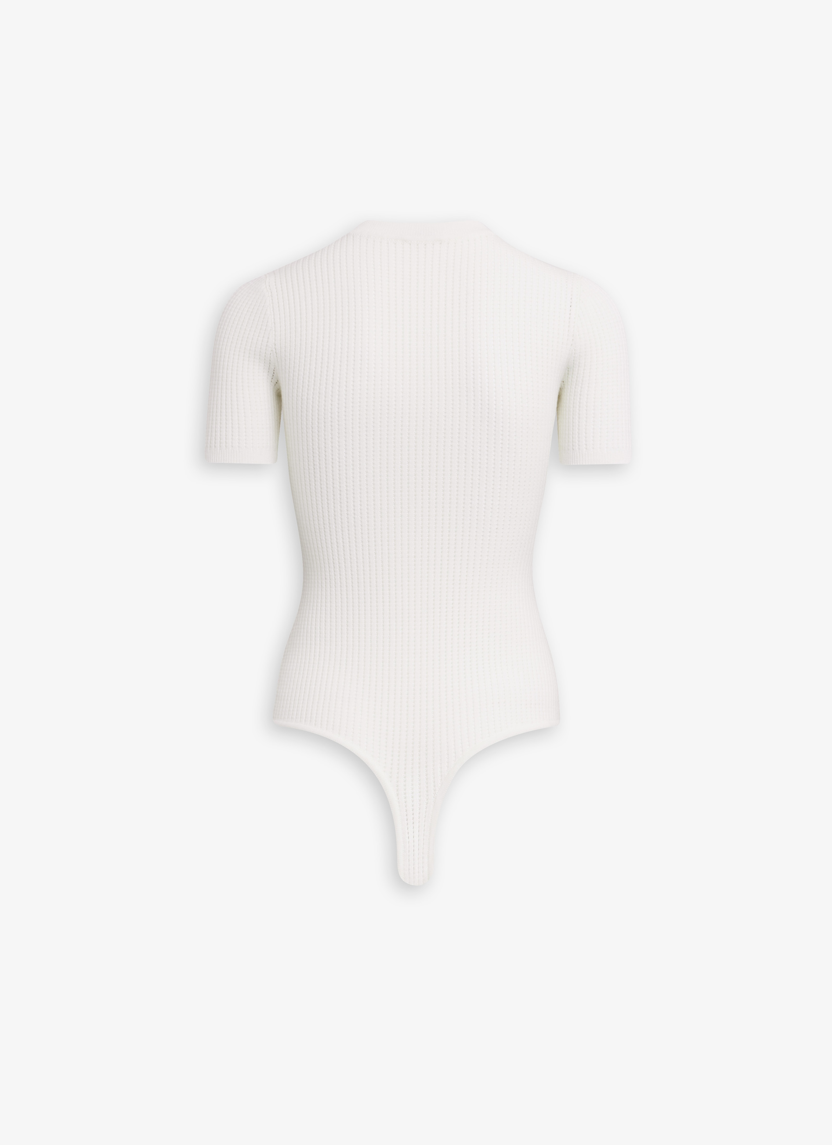 SHORT SLEEVE BODY IN SHEER WOOL KNIT - 2