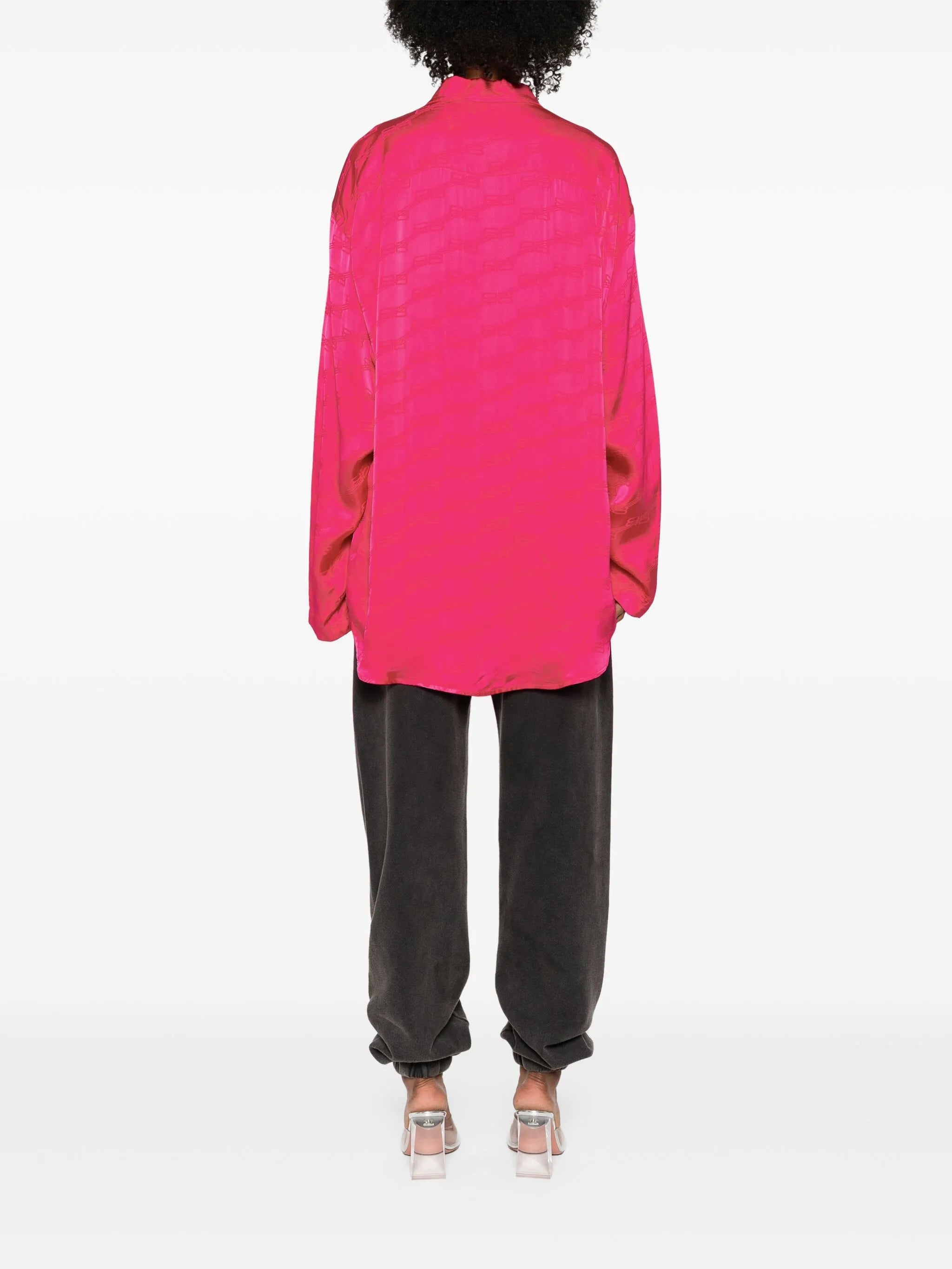 Jacquard-logo Satin Shirt - 5