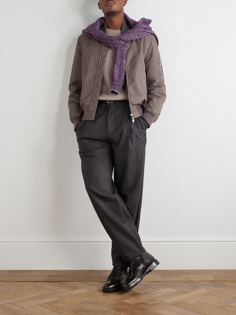 Brunello Cucinelli Padded Nylon Bomber Jacket Brown outlook