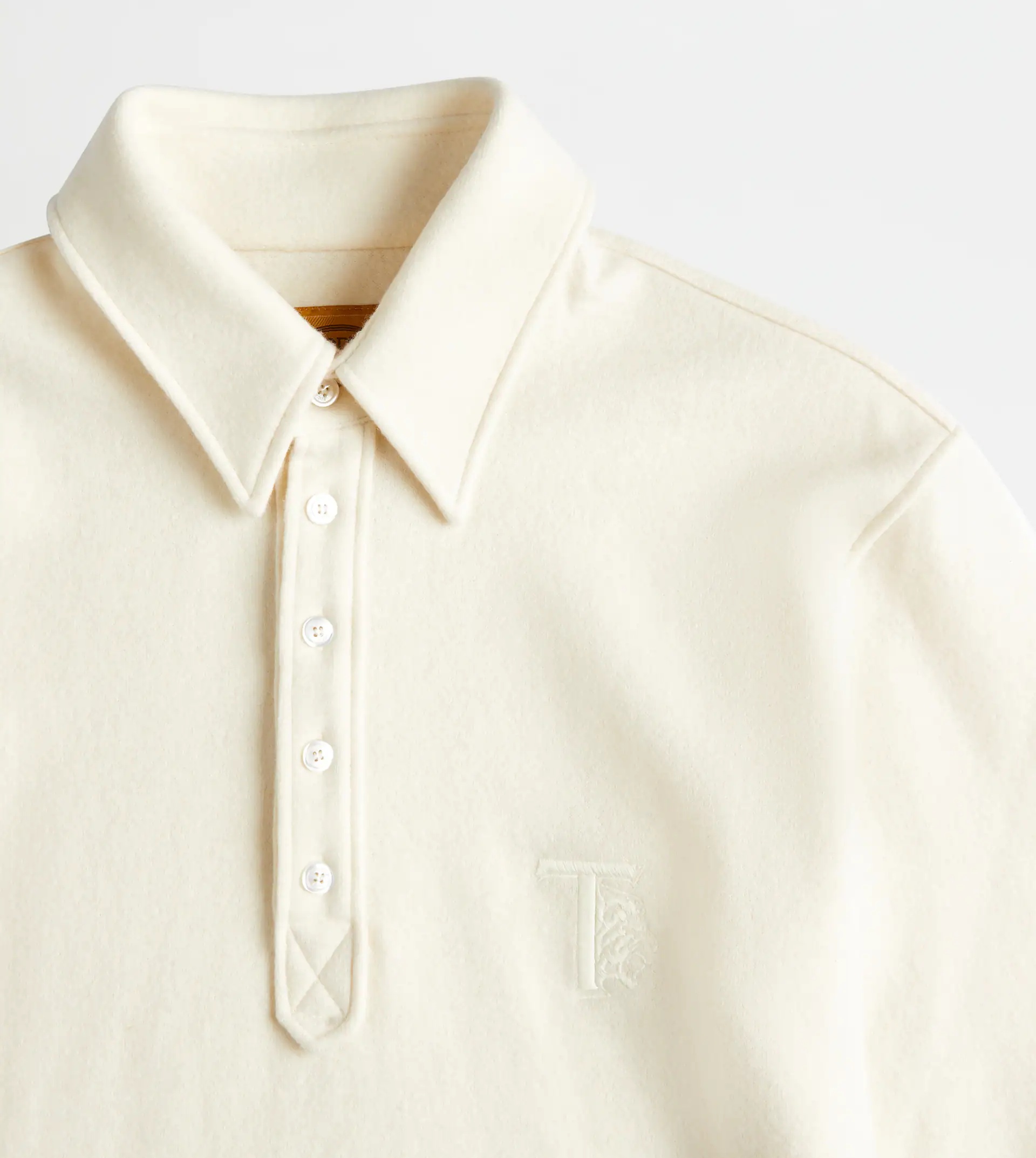 TOD'S CASHMERE BLEND POLO SHIRT - WHITE - 4