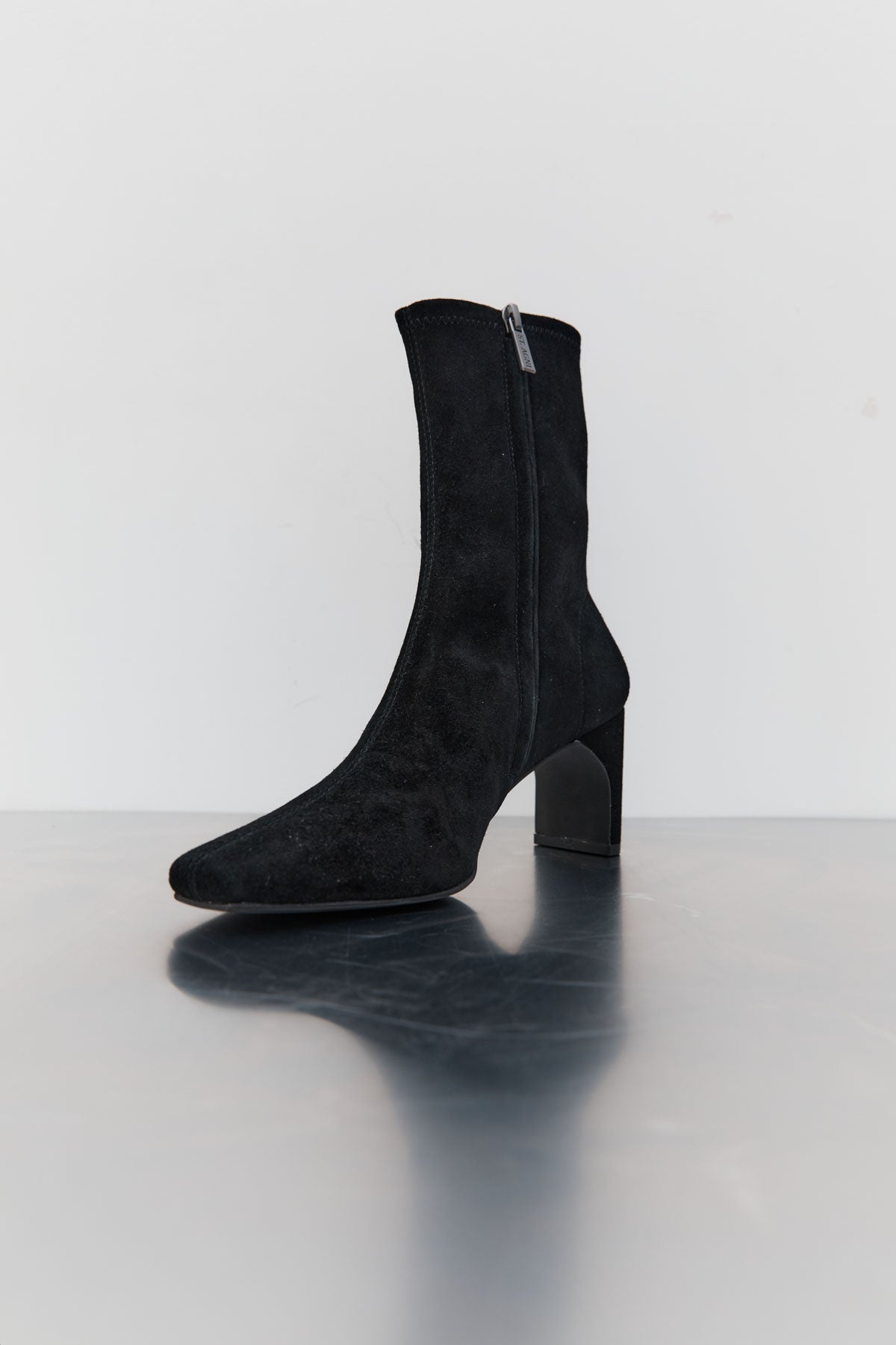 Suede Ankle Boot - Black - 3