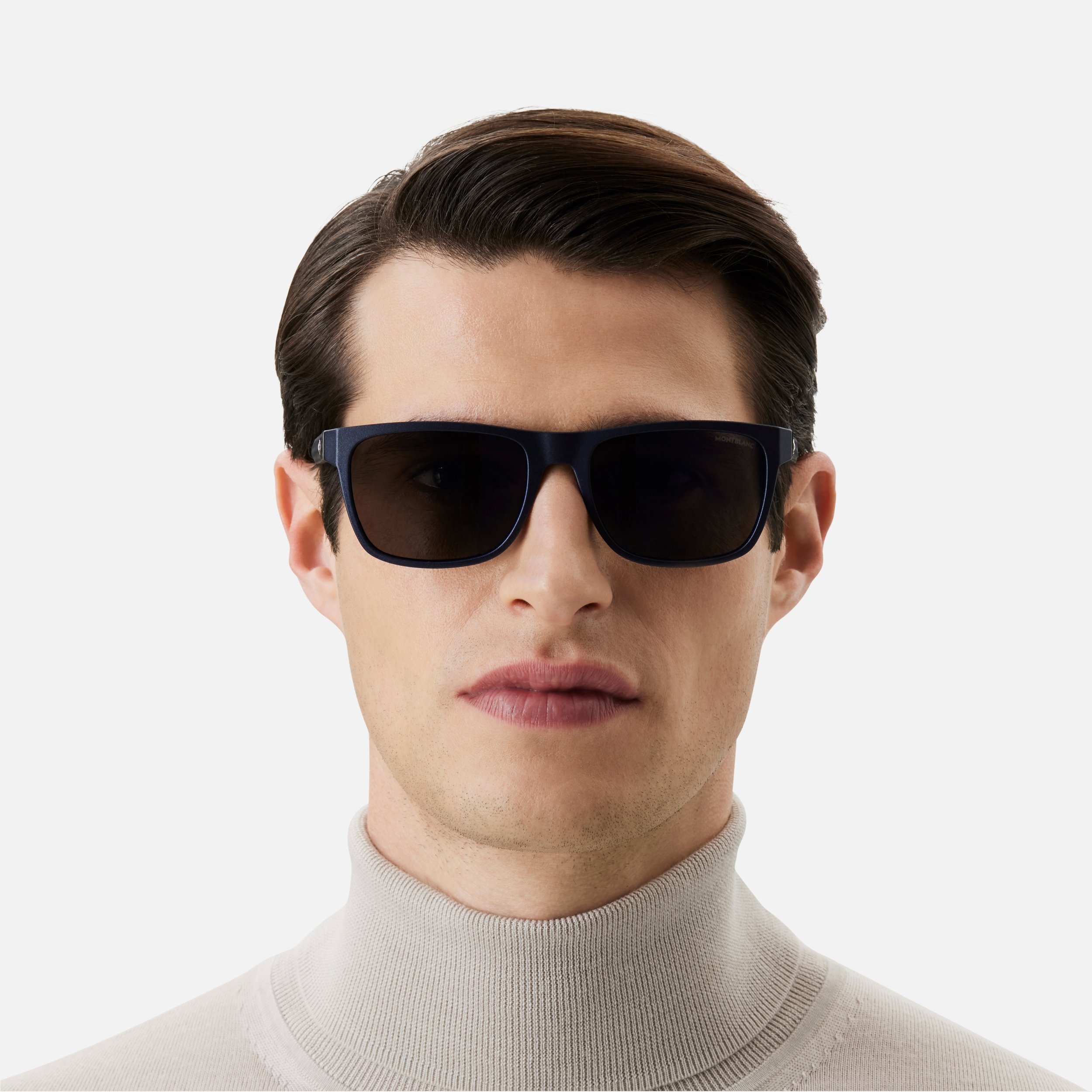 Rectangular Sunglasses with Blue-Colored Injected Frame - 3
