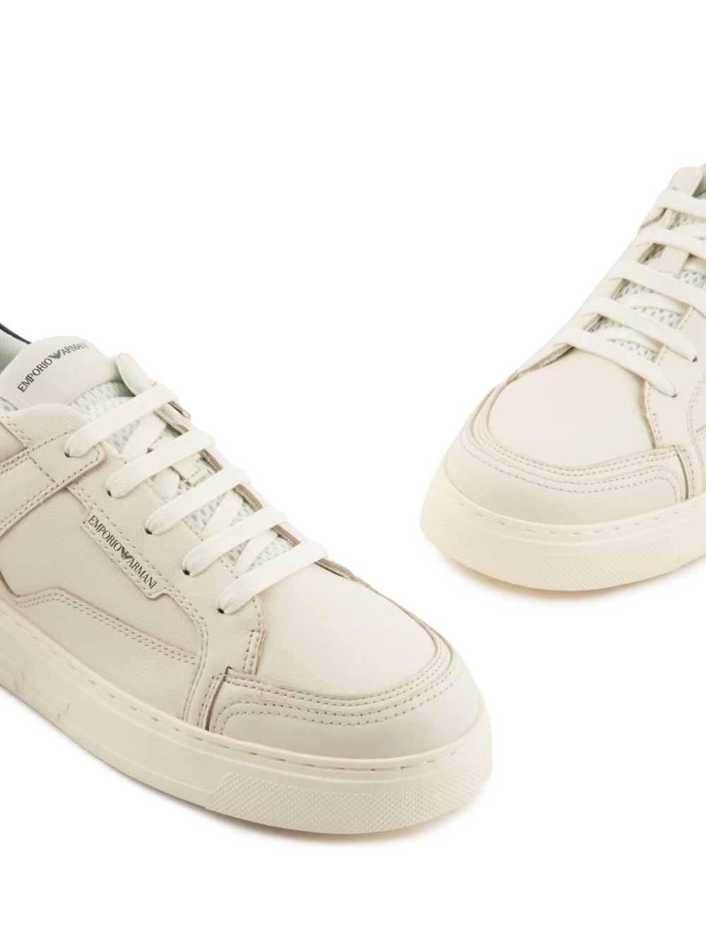 Logo leather sneakers - 5