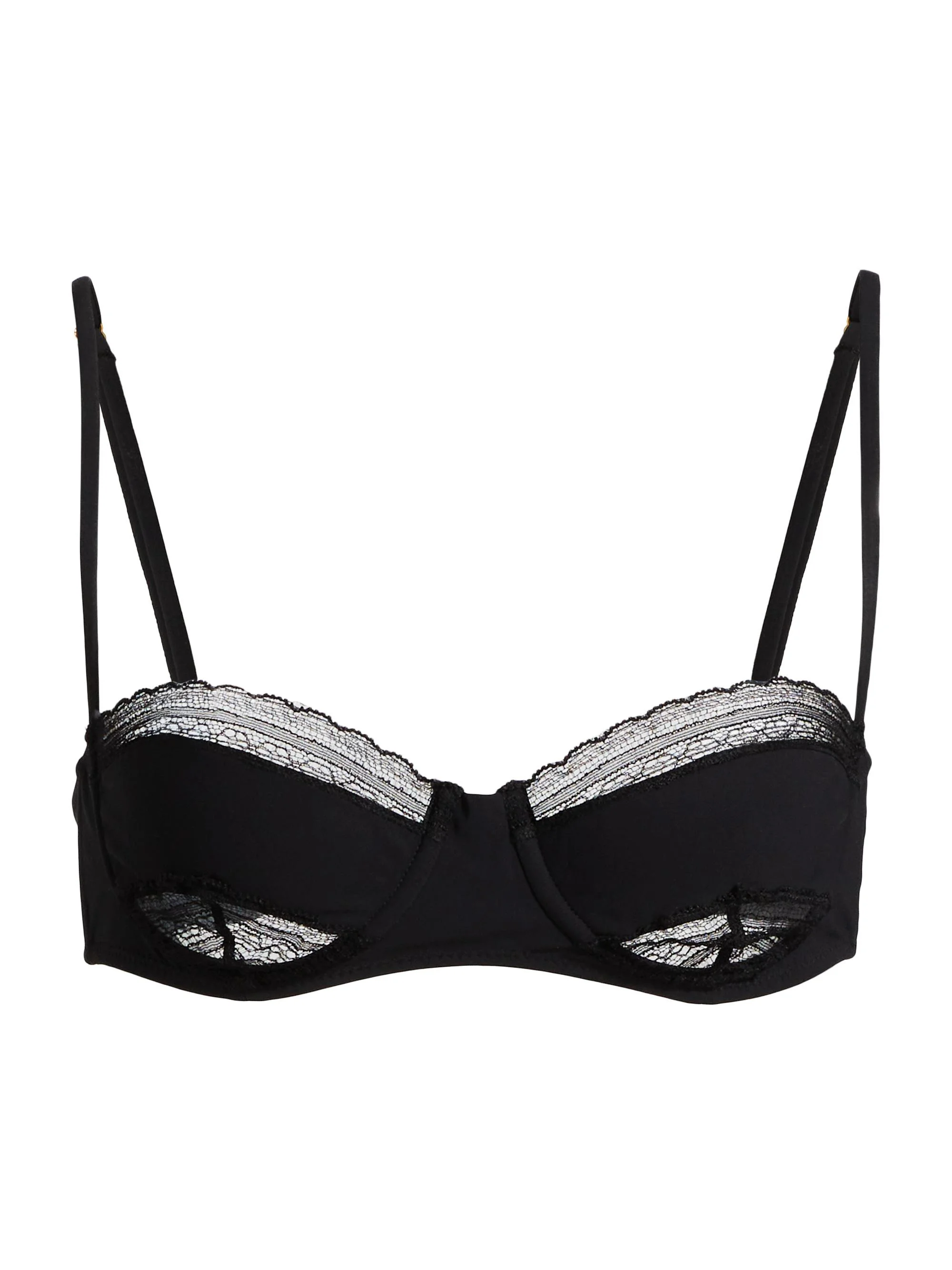 Women's Lace Balconette Bikini Top - Black - 1