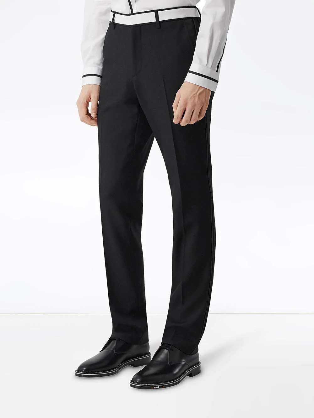 Classic Fit Lambskin Detail Wool Tailored Trousers - 3