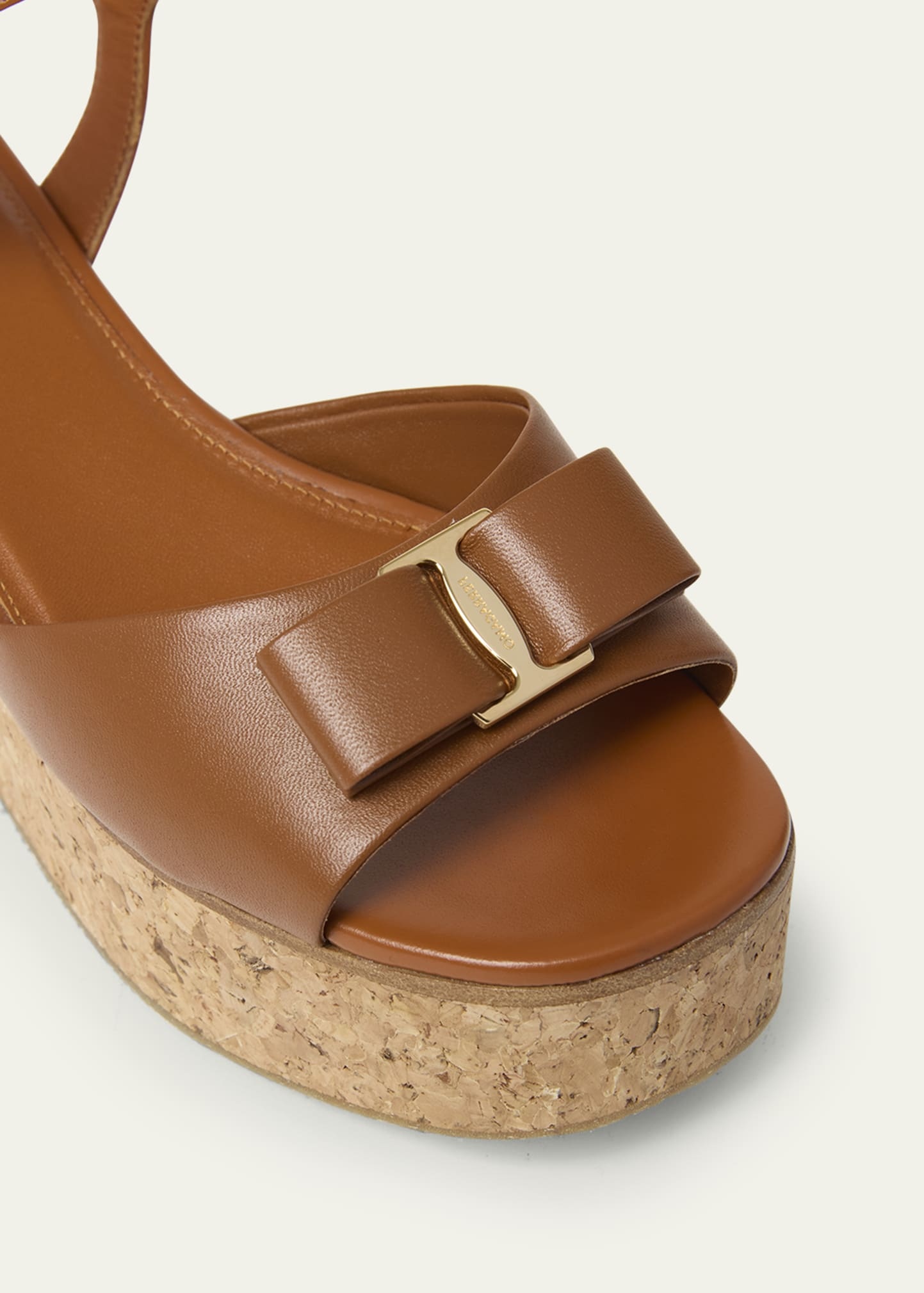 Selna Leather Bow Platform Sandals - 4