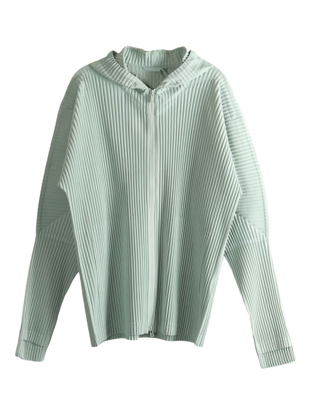 pleated hooded jacket - 1