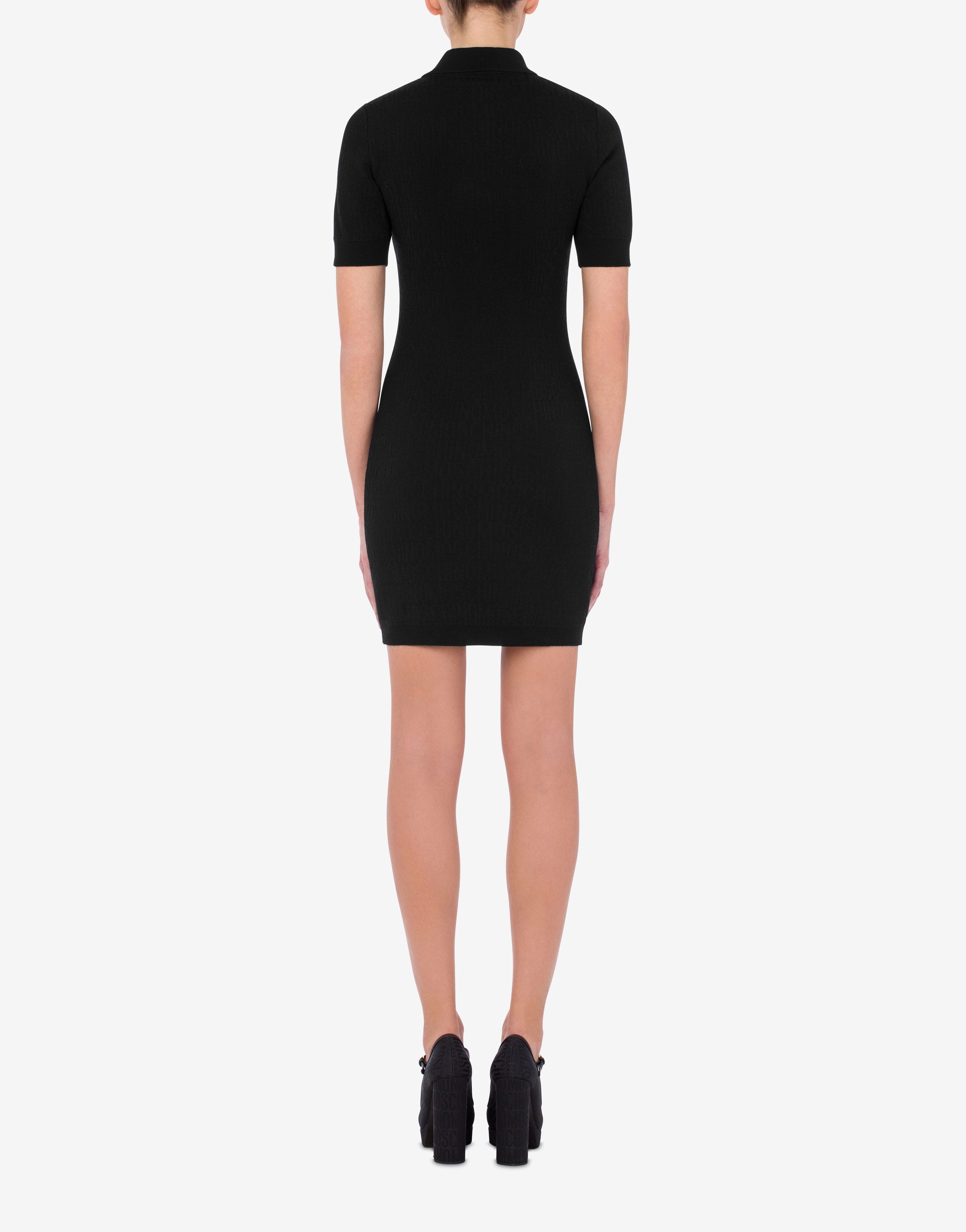 ALL-OVER LOGO WOOL DRESS - 3