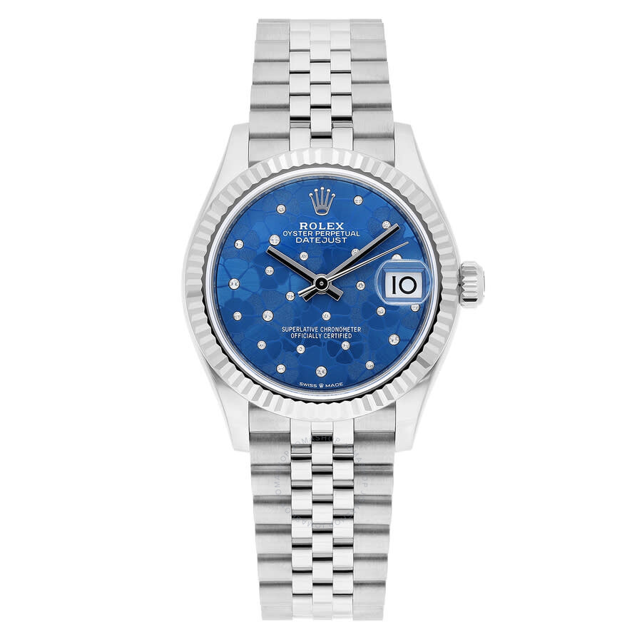 Rolex Datejust 31 Azzurro-Blue Floral Motif Diamond Dial Automatic Ladies Steel and White Gold Jubil - 2