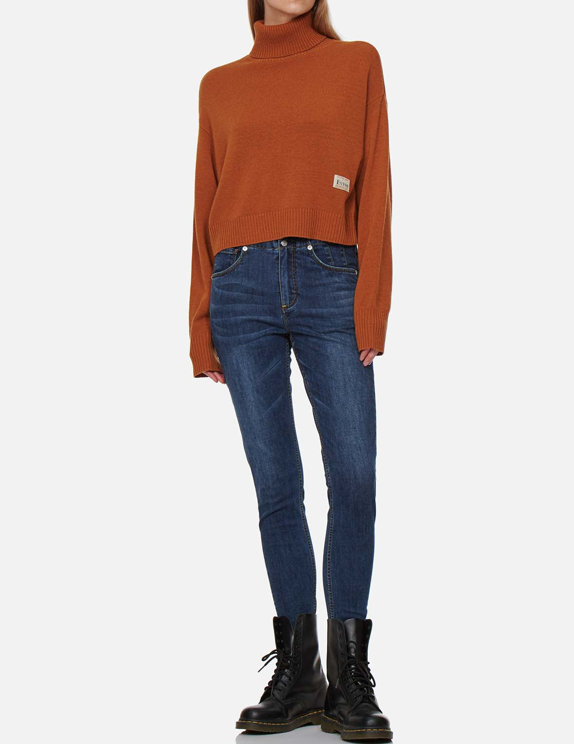 KAMON EMBROIDERY TURTLENECK KNITTED PULLOVER - 2