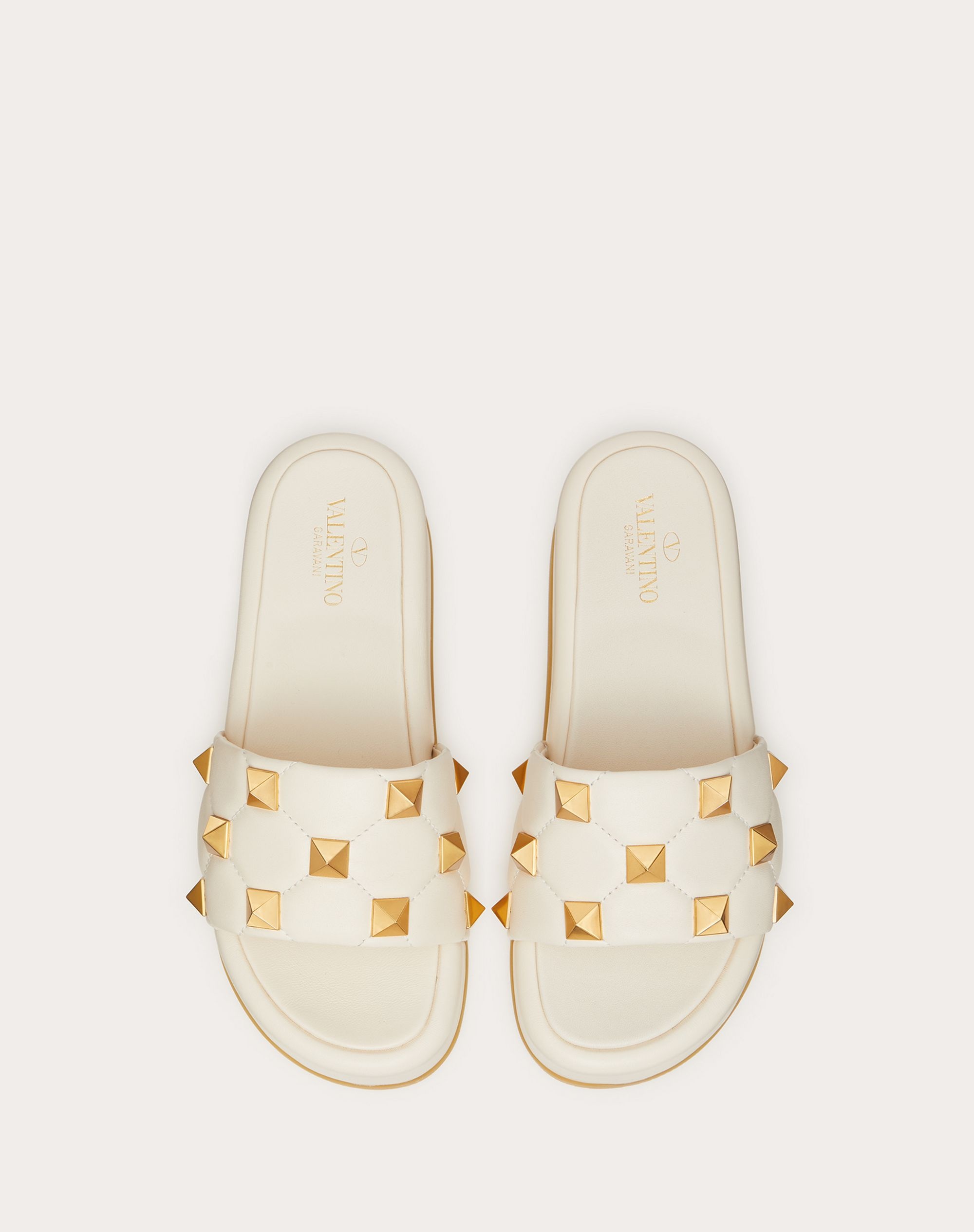 ROMAN STUD FLATFORM SLIDE SANDAL IN QUILTED NAPPA - 4