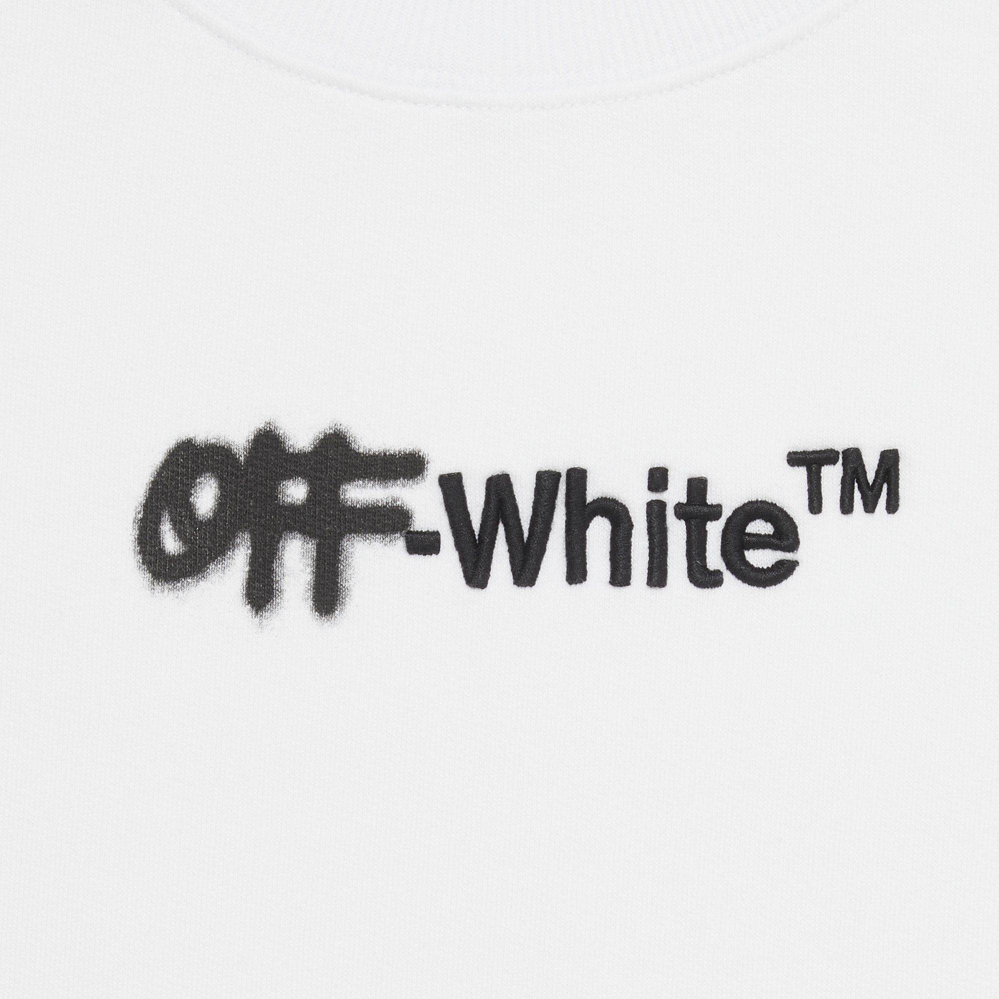 Off-White Logo Printed Long-Sleeve Sweatshirt 'White/Black' - 3