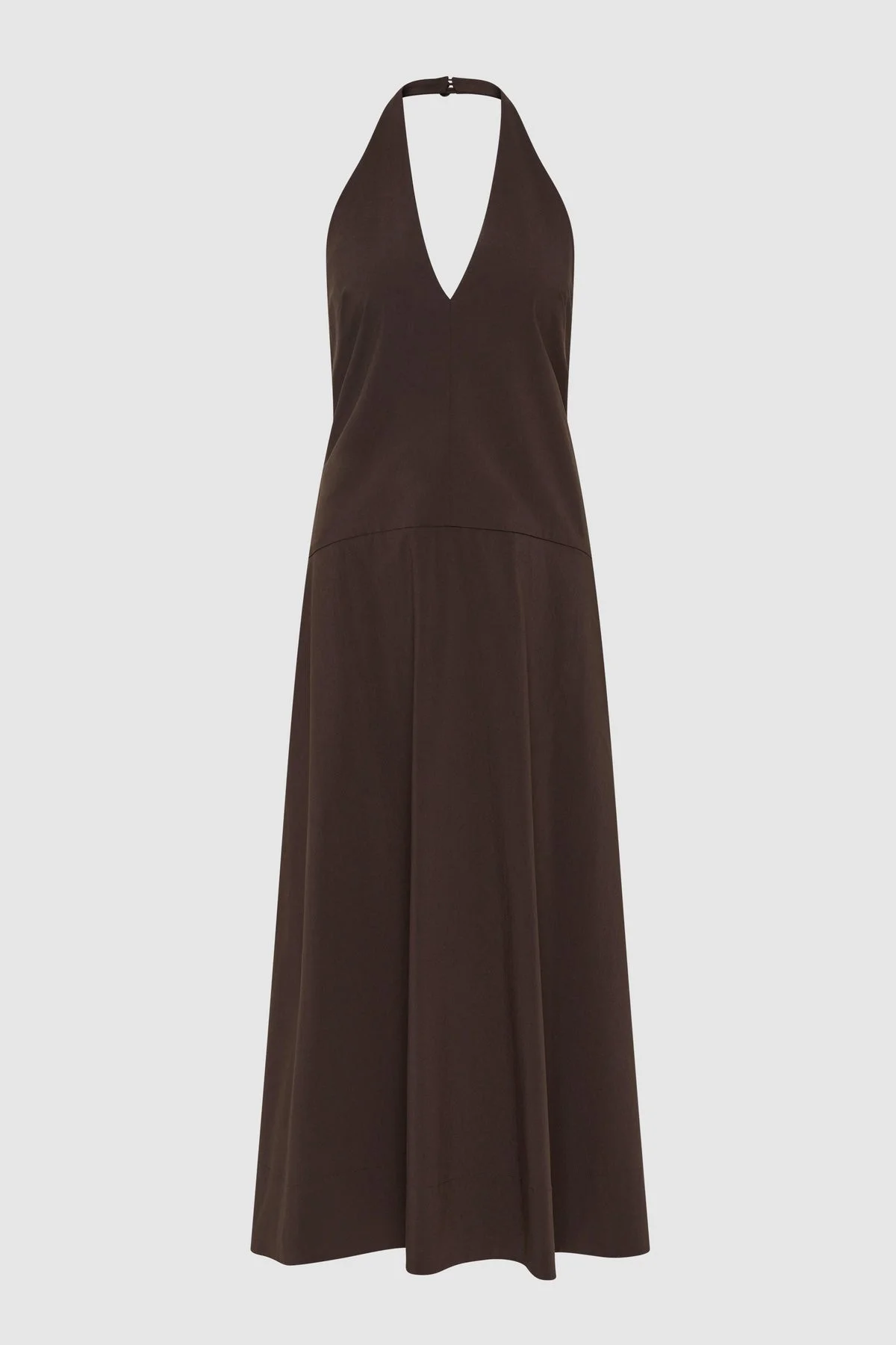 Halter Plunge Dress - Bark - 1