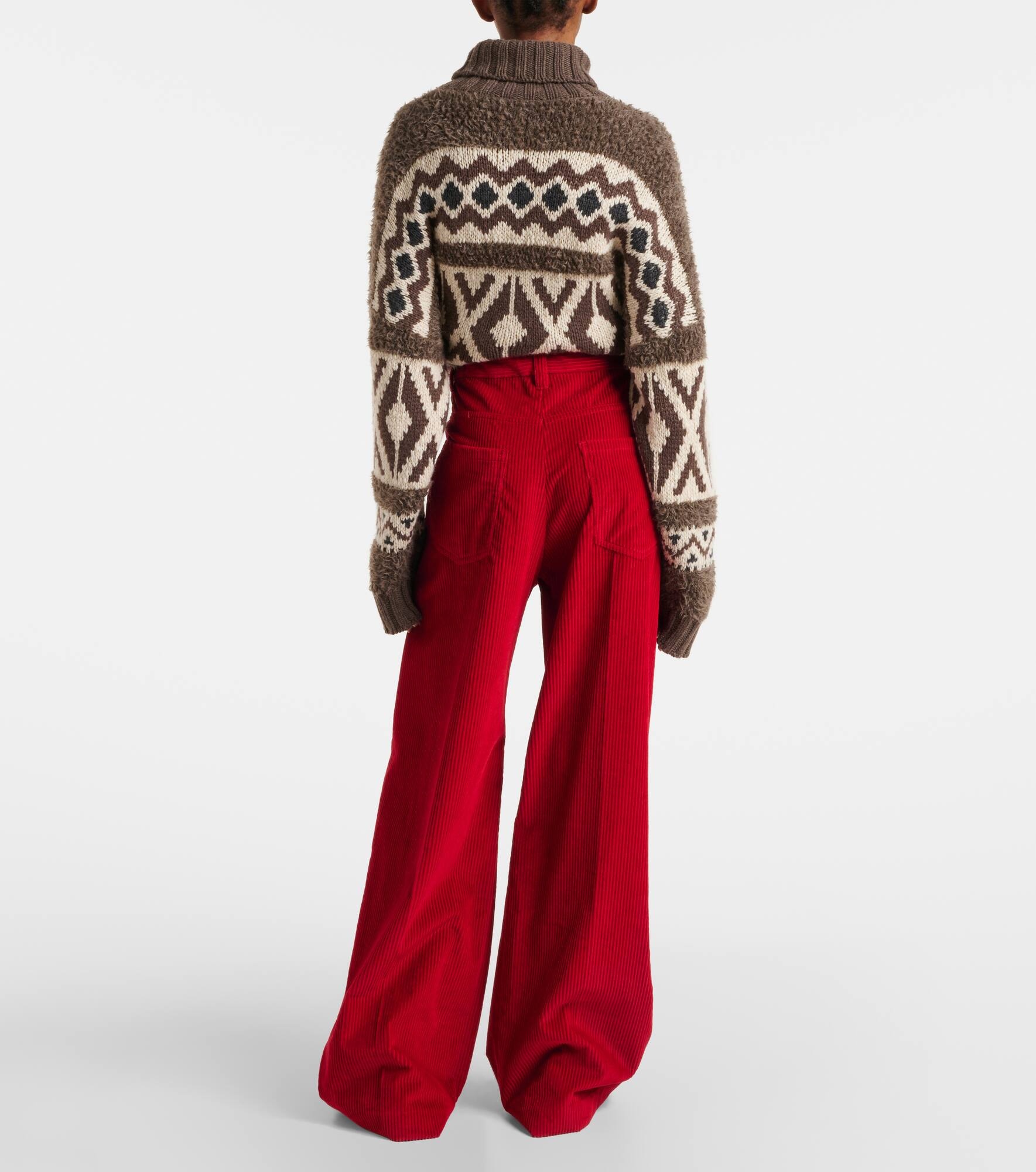 High-rise cotton corduroy wide-leg pants - 3