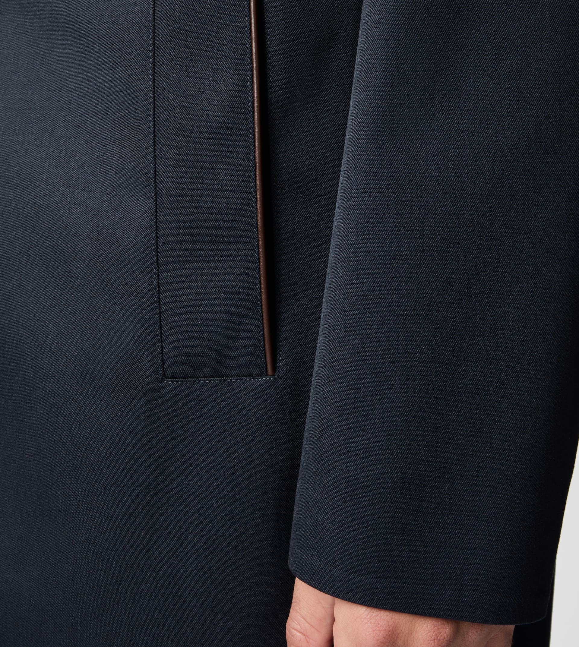 COAT IN WOOL TWILL - BLUE - 6