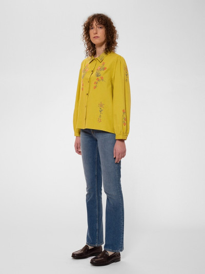 Nudie Jeans Edith Embroidery Blouse Lime outlook