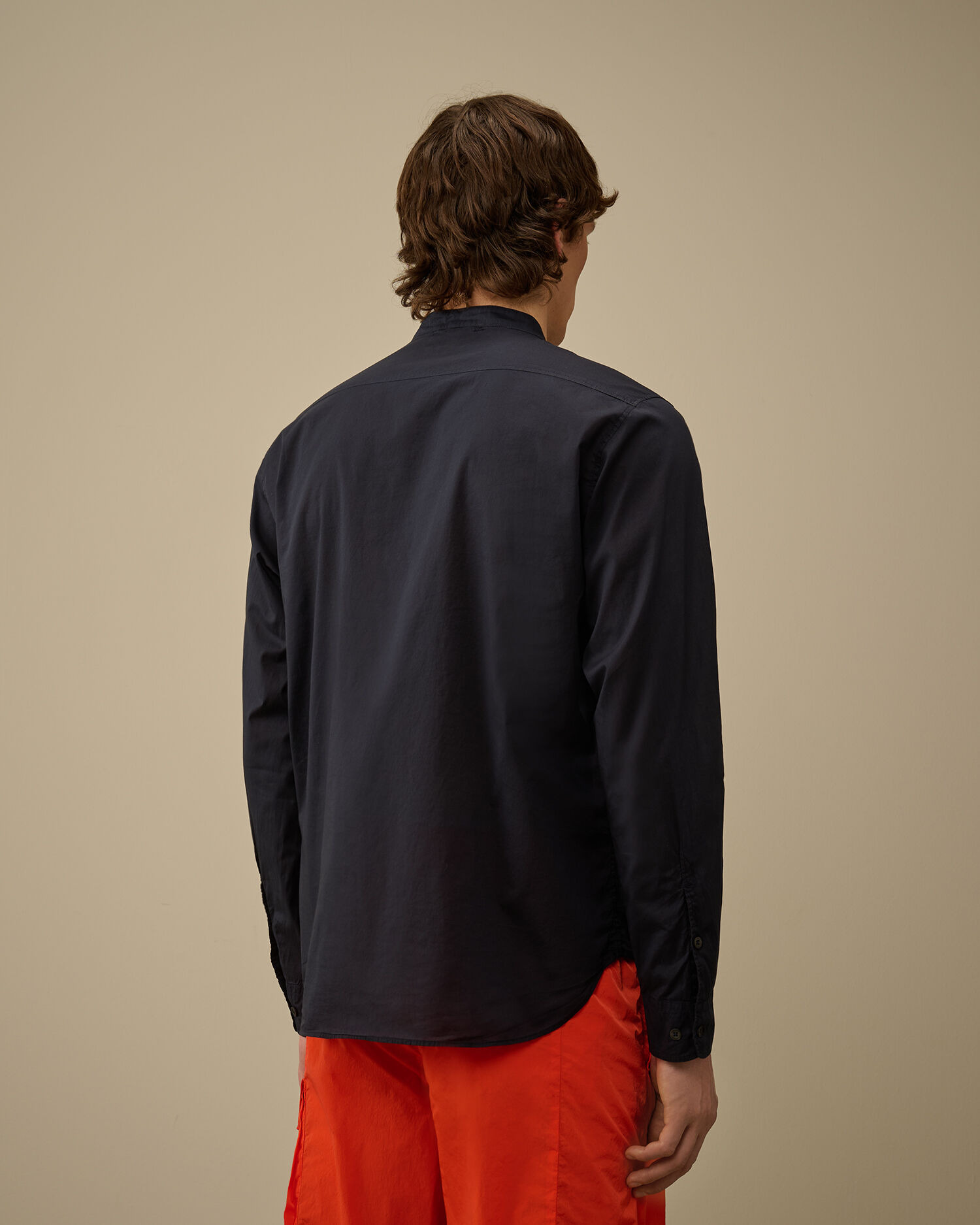 Light Mussola Banded Collar Shirt - 8