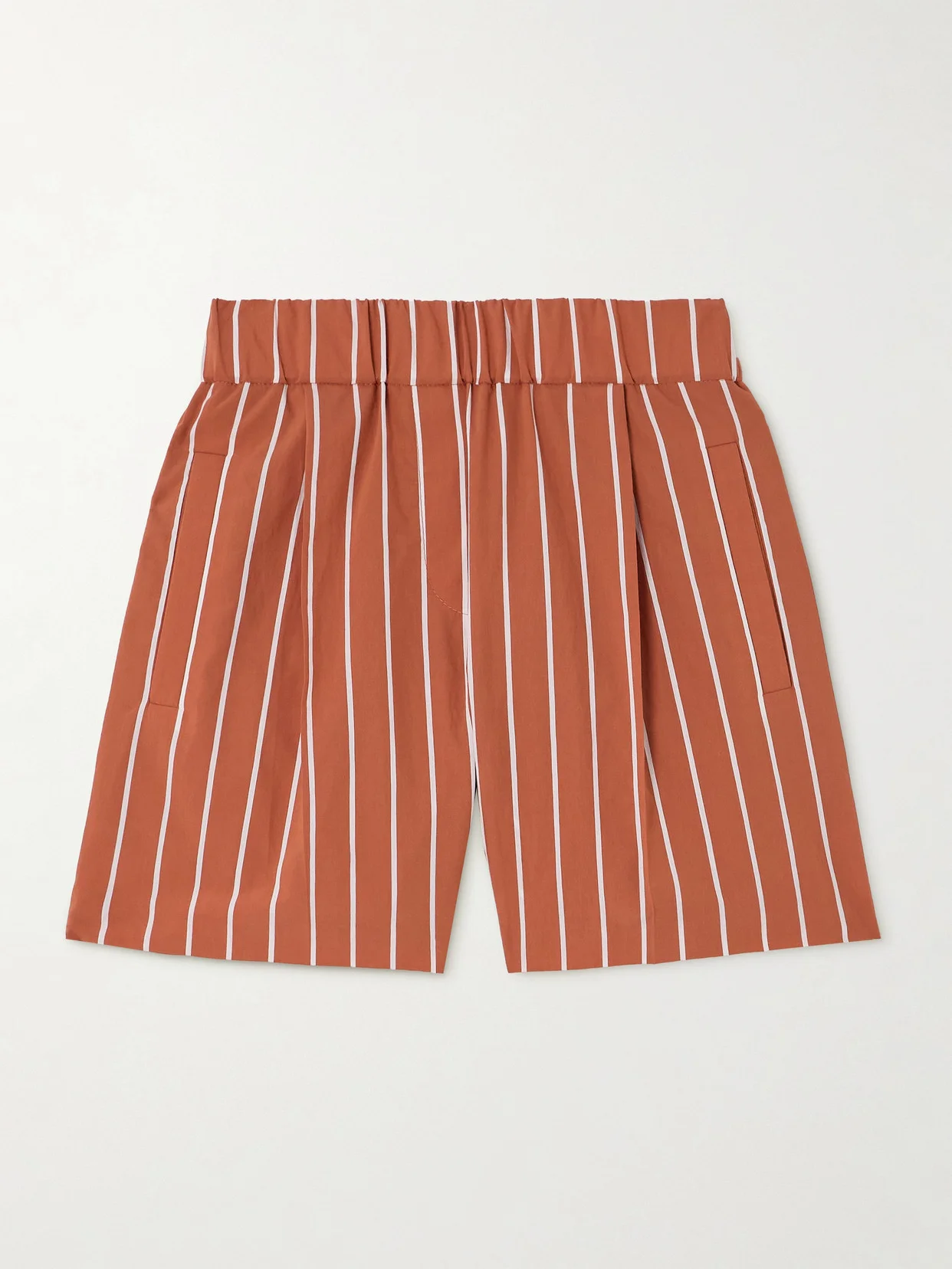 Striped Cotton-blend Poplin Shorts - 1