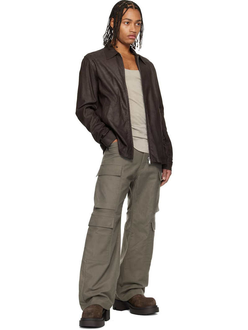 Rick Owens Gray Concordians Double Cargo Pants outlook