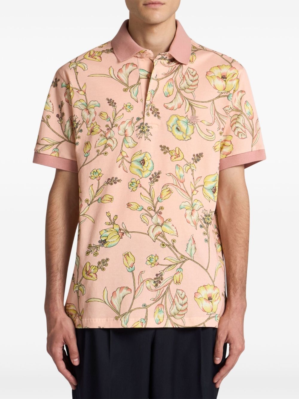 floral polo shirt - 2