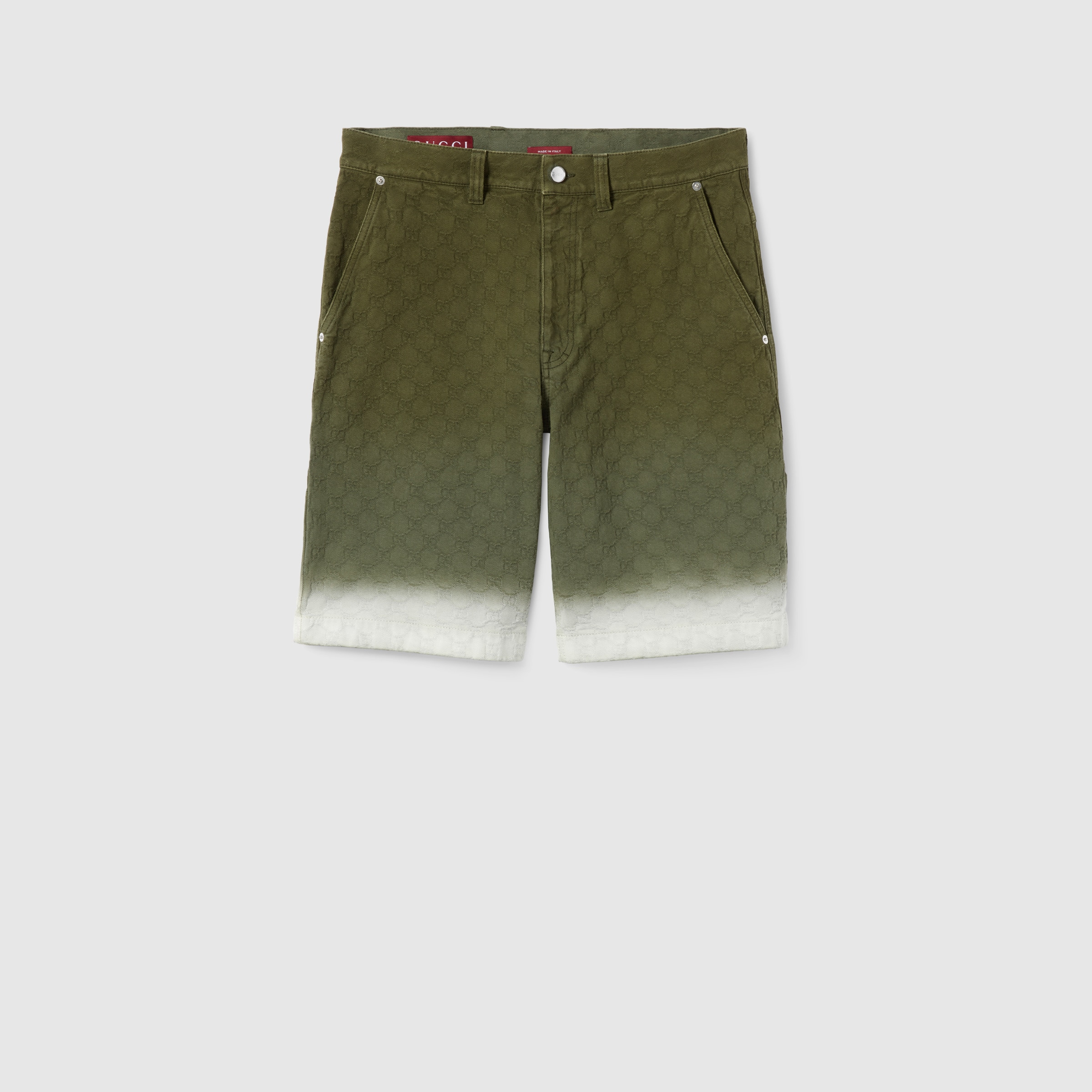 Bleached GG cotton denim jacquard shorts - 1