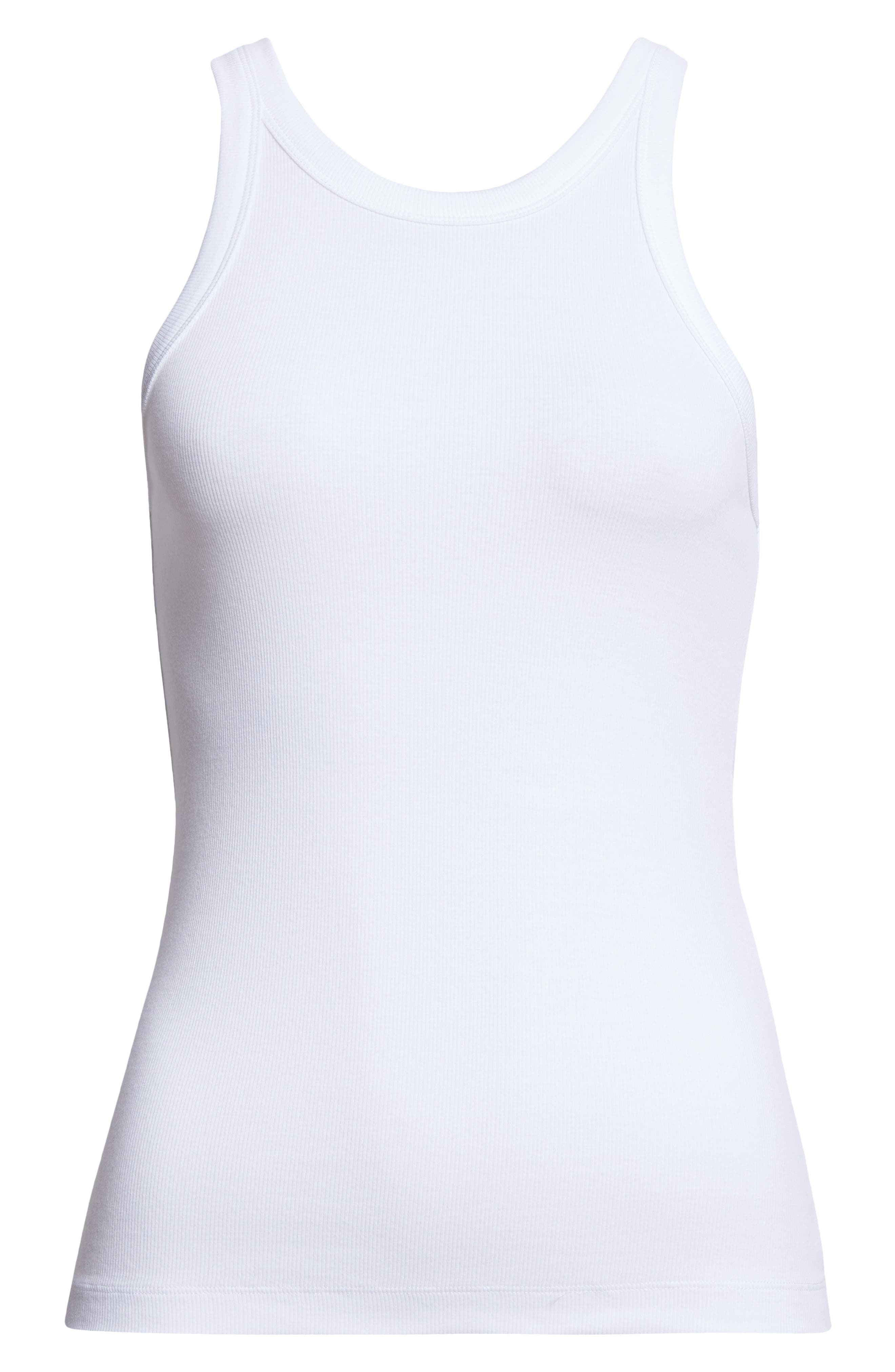 TOTEME Espera Rib Stretch Organic Cotton Tank in White at Nordstrom - 5
