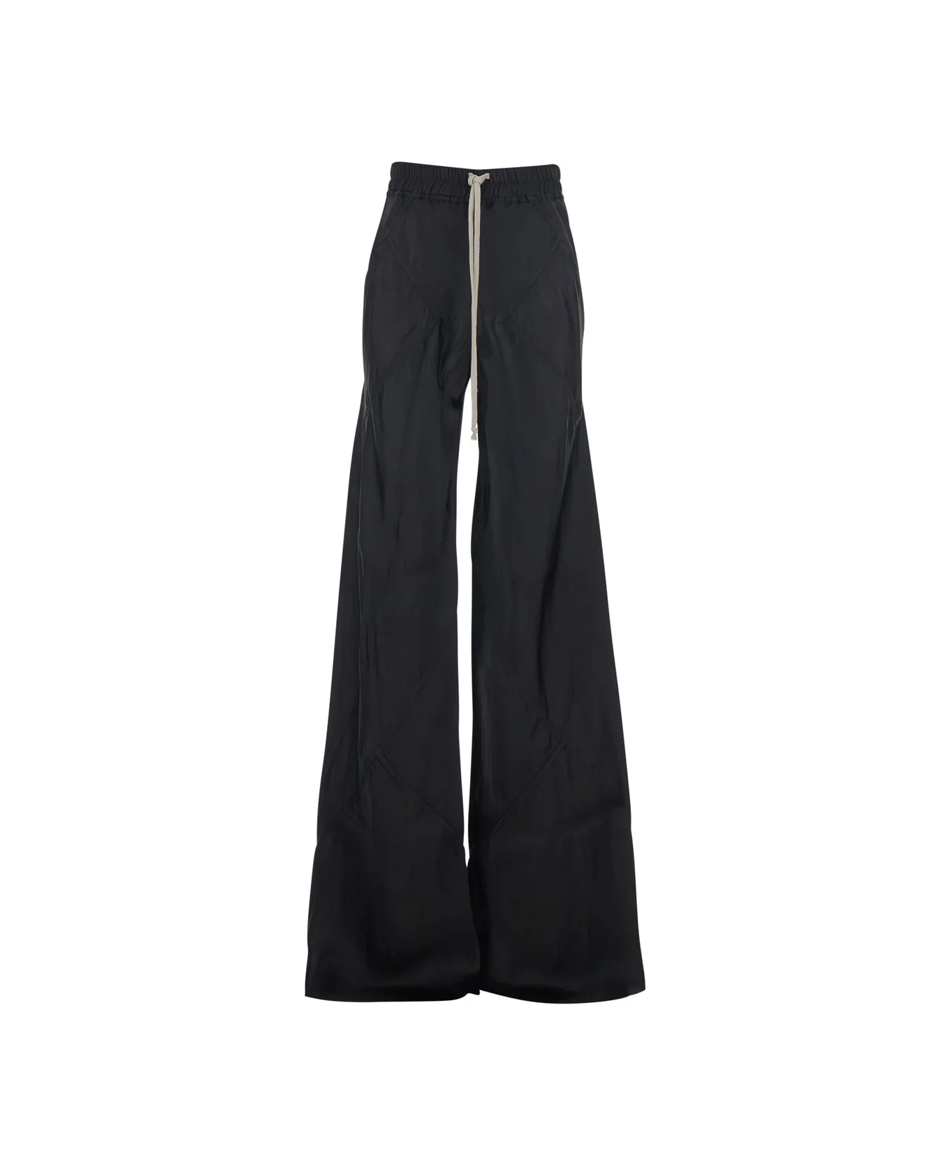 'bias' Black Trousers With Elastic Waist With Drawstring In Silk And Fabric Blend Woman - 1