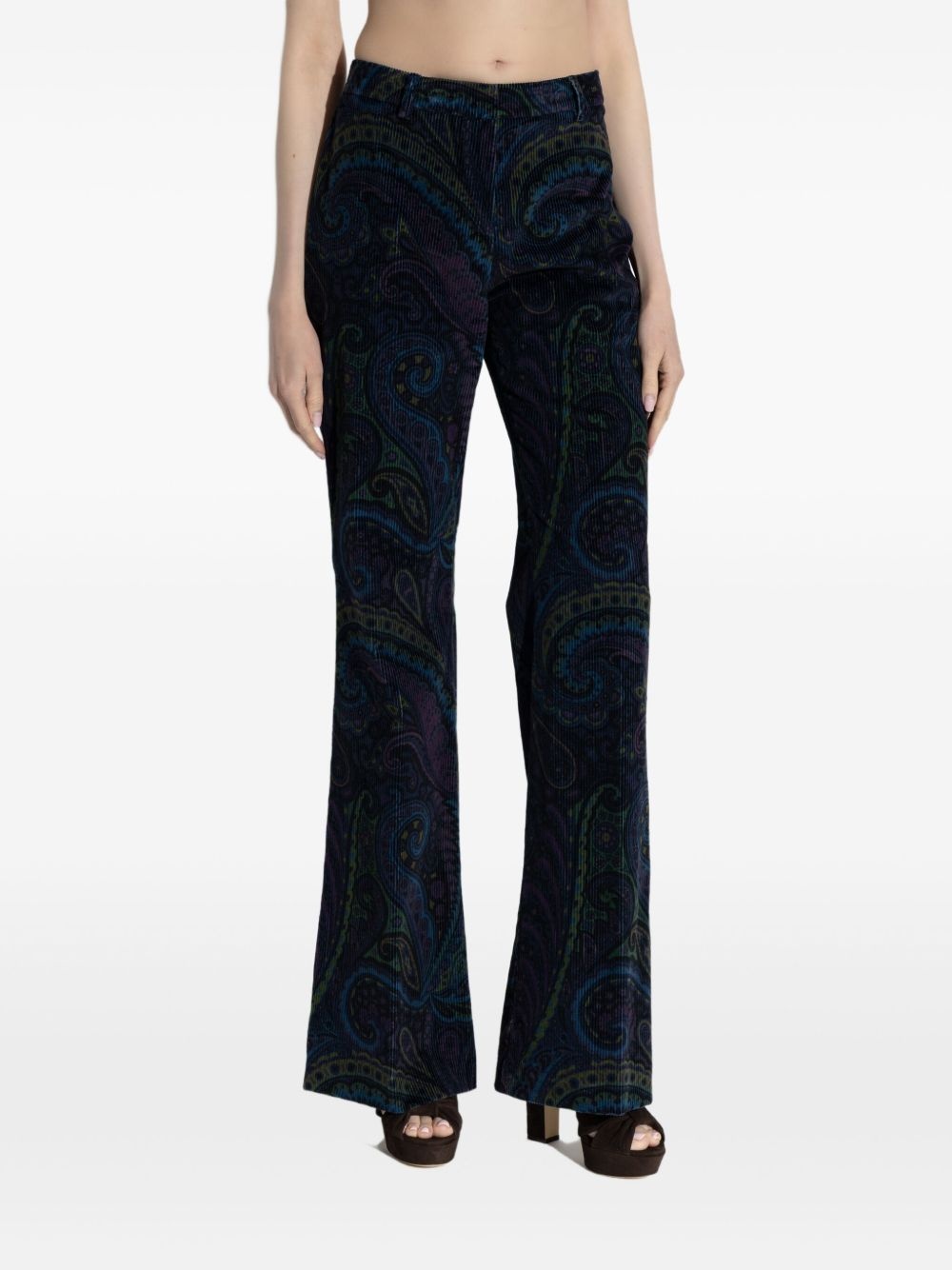 paisley-print flared trousers - 2