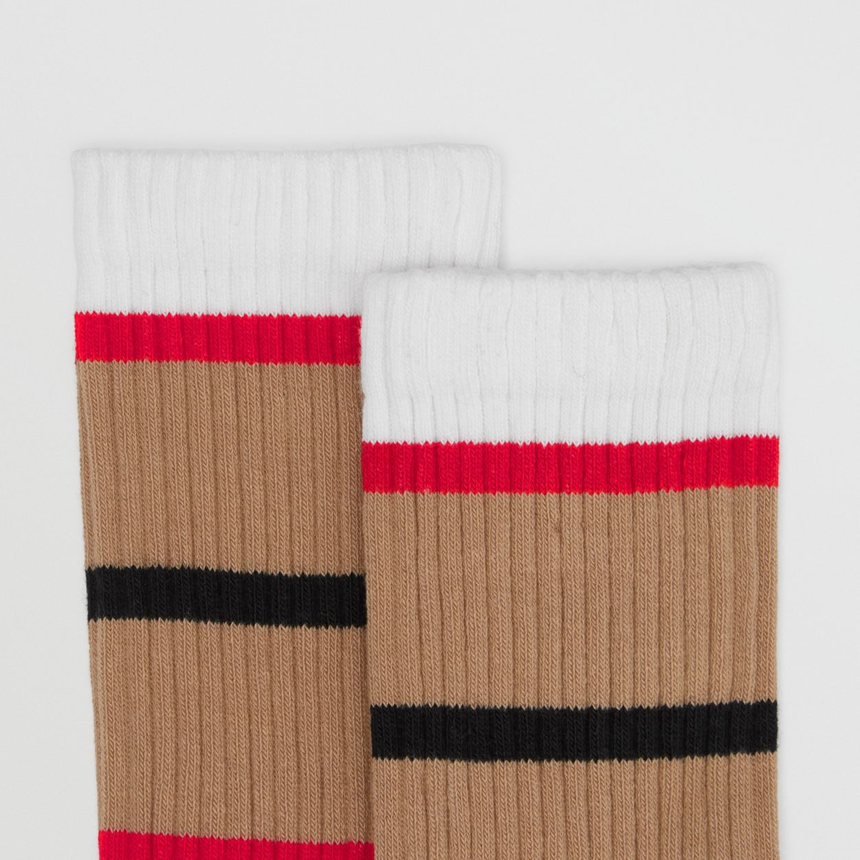 Stripe Detail Stretch Cotton Blend Socks - 2