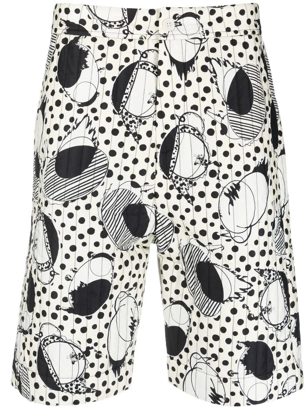 Wheel abstract-print quilted shorts - 1