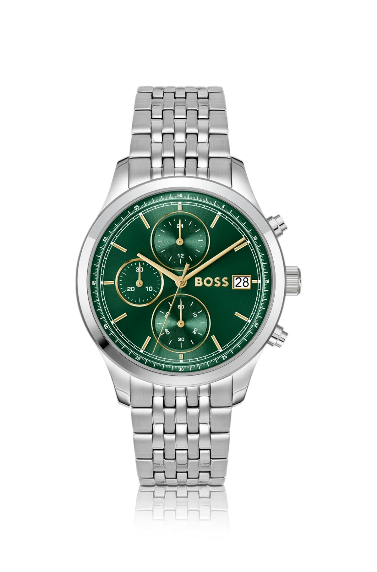 STRATUS GREEN-DIAL CHRONOGRAPH WATCH WITH LINK BRACELET - 1
