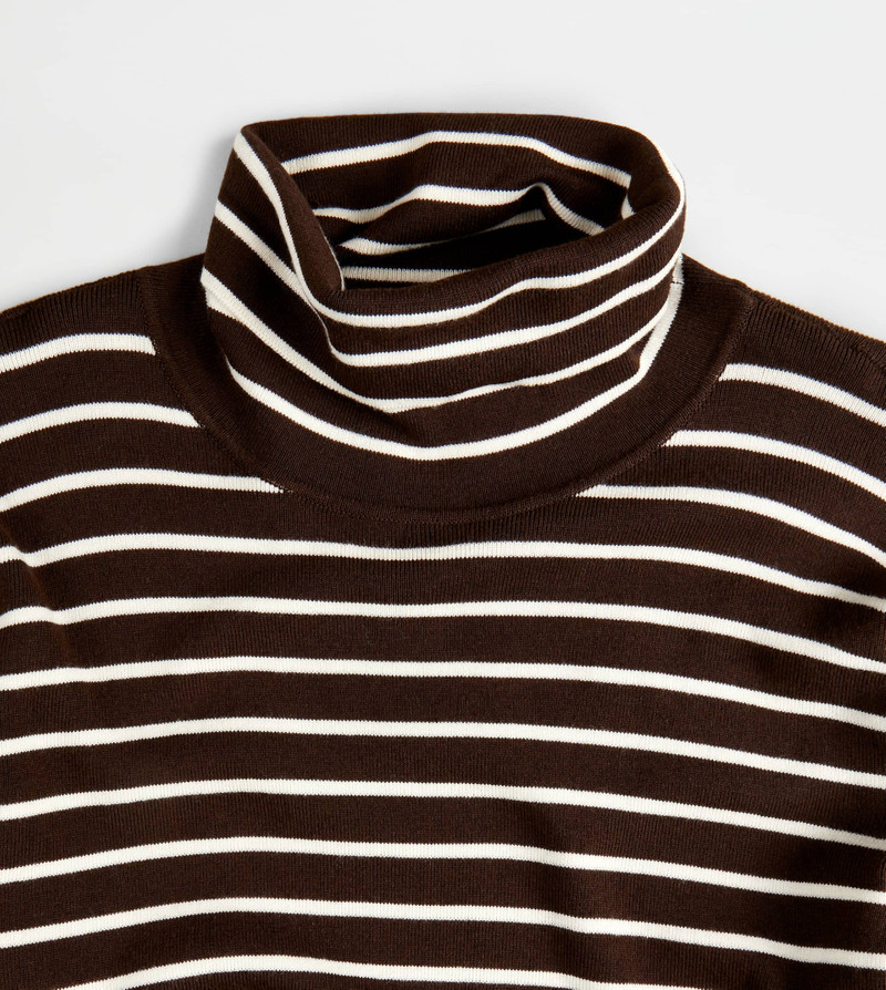 STRIPED TURTLENECK JUMPER - WHITE, BLACK 5