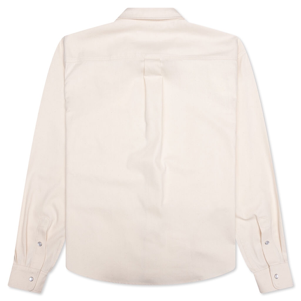 CREAM DENIM SHIRT WITH TRUNAKAROO PLAQUE - BONE - 2