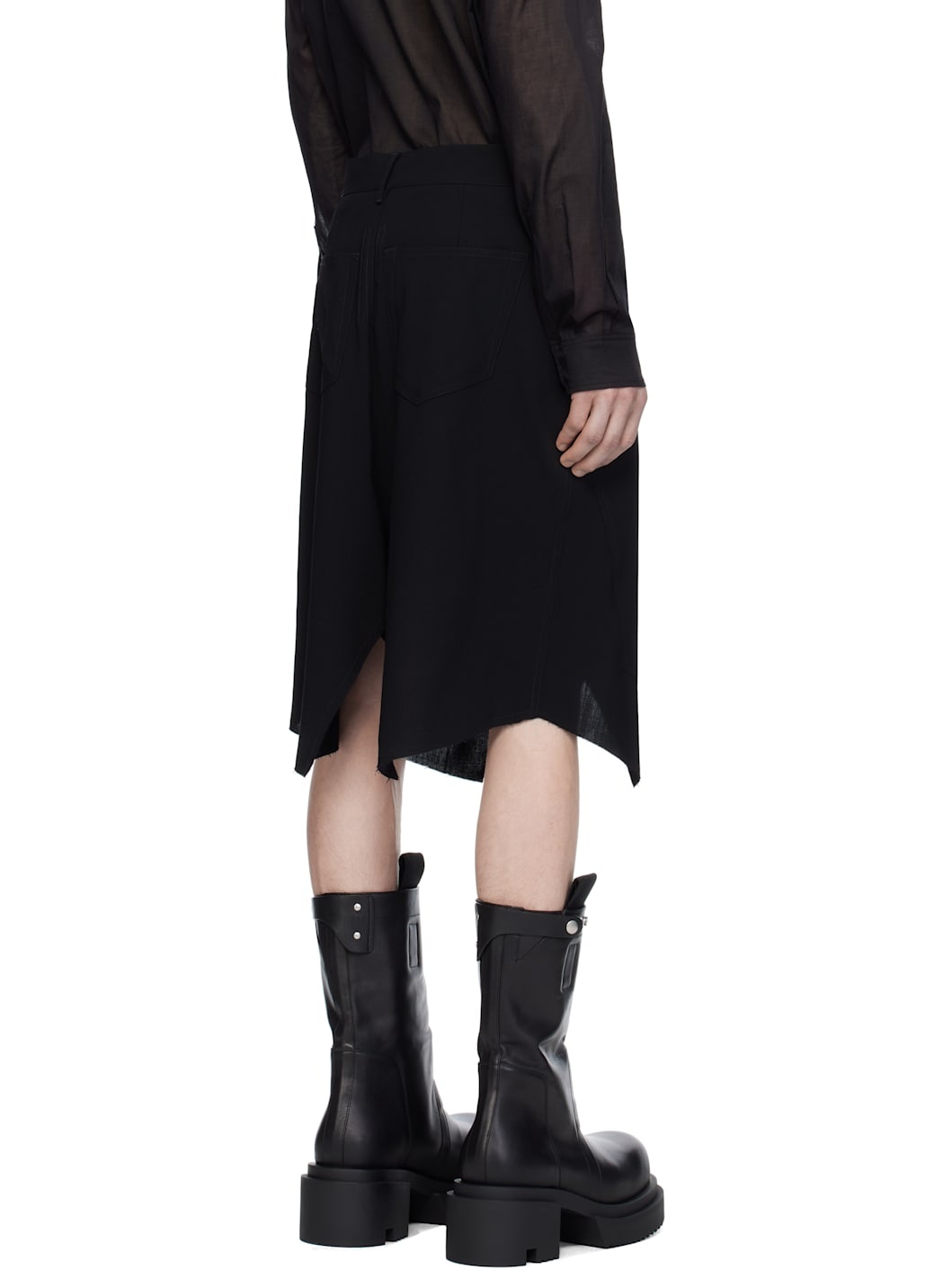 Black Hollywood Slivered Skirt - 3