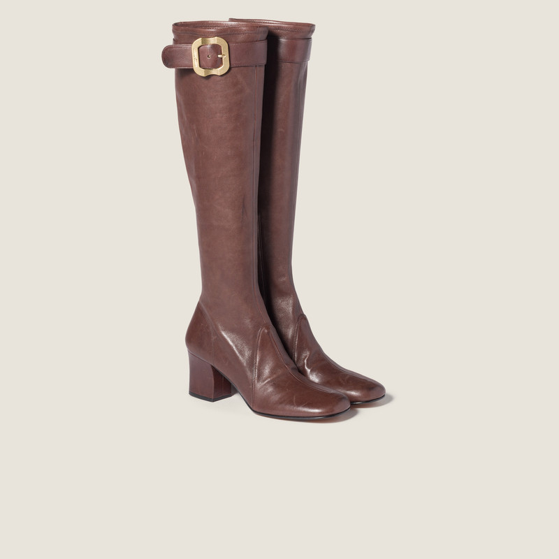 Nappa leather boots with buckle 1