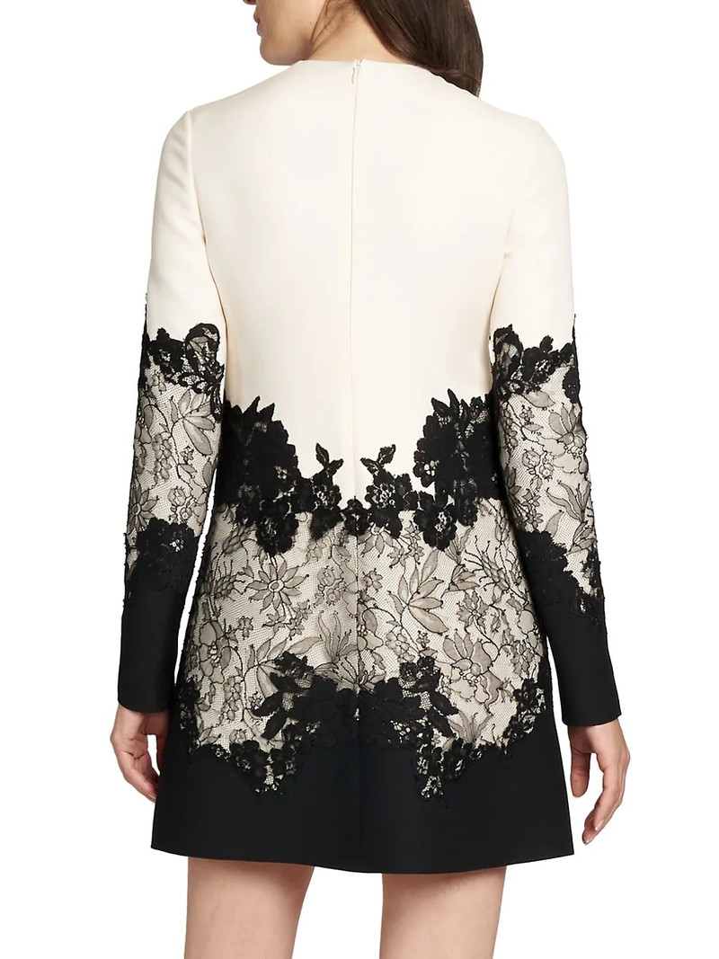 Lace-Trimmed Virgin Wool &amp; Silk Mini Dress 5