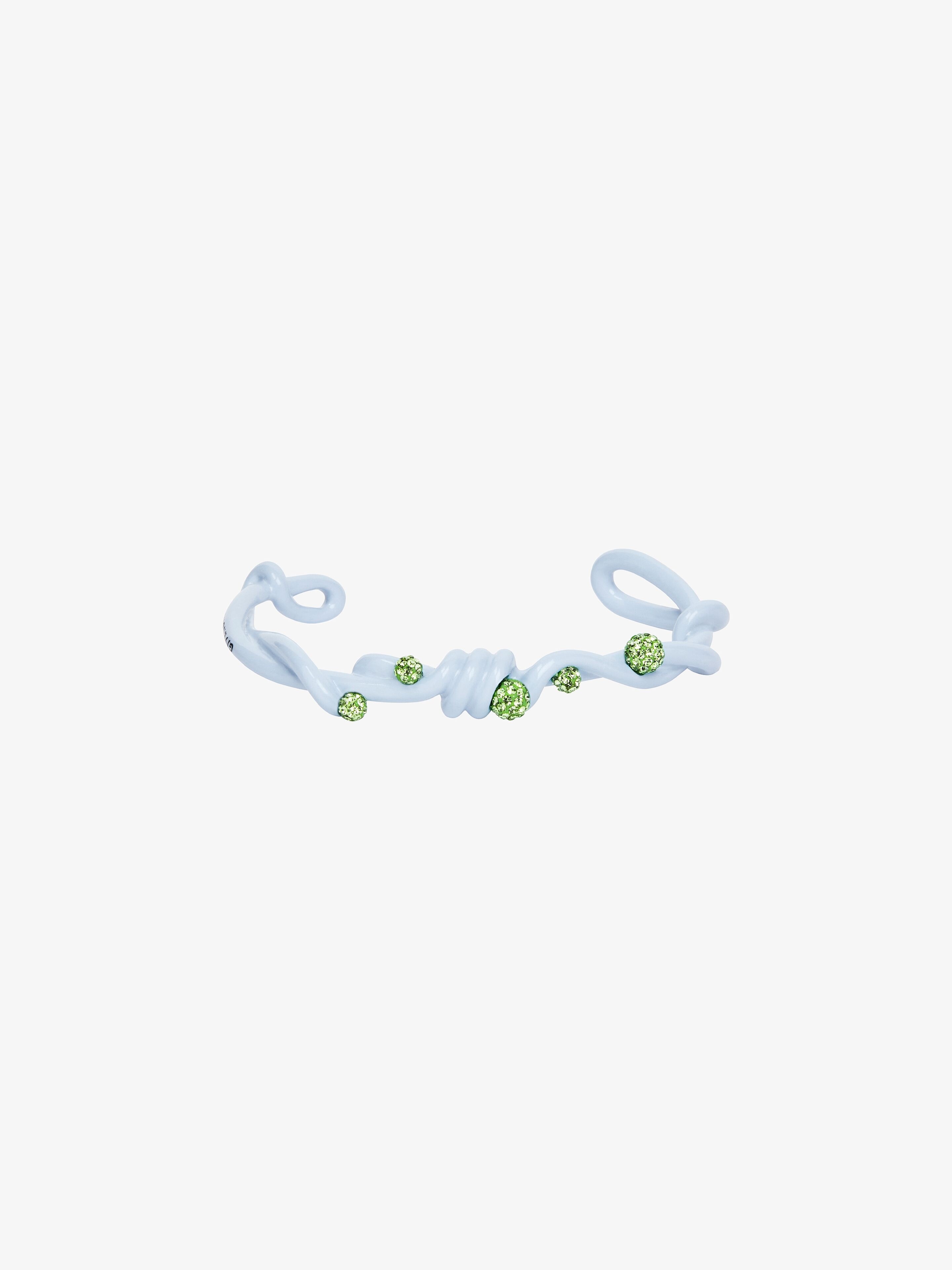 TWISTED BRACELET IN METAL, ENAMEL AND CRYSTALS - 1