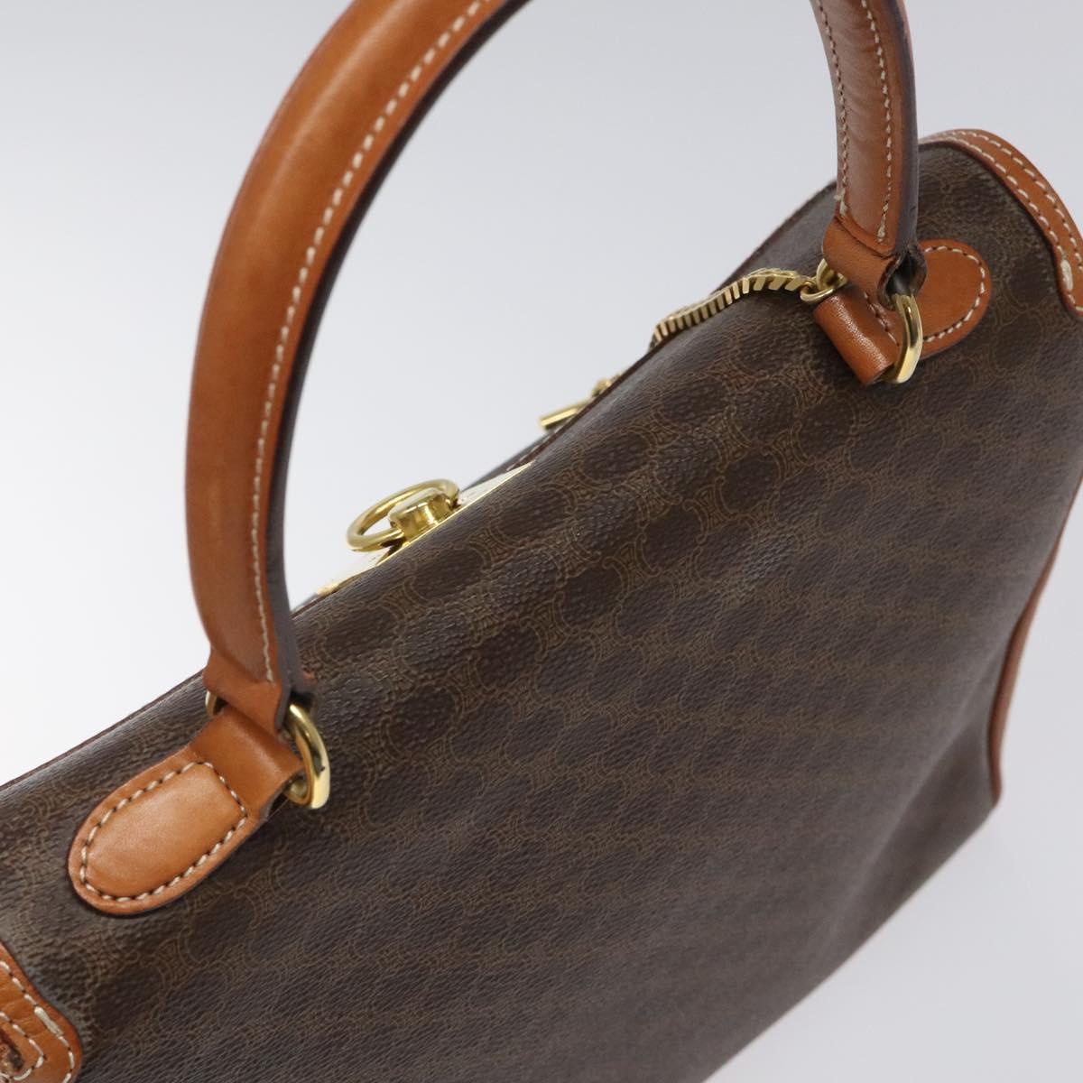 CELINE Macadam Canvas Hand Bag Pvc Brown Gold - 6