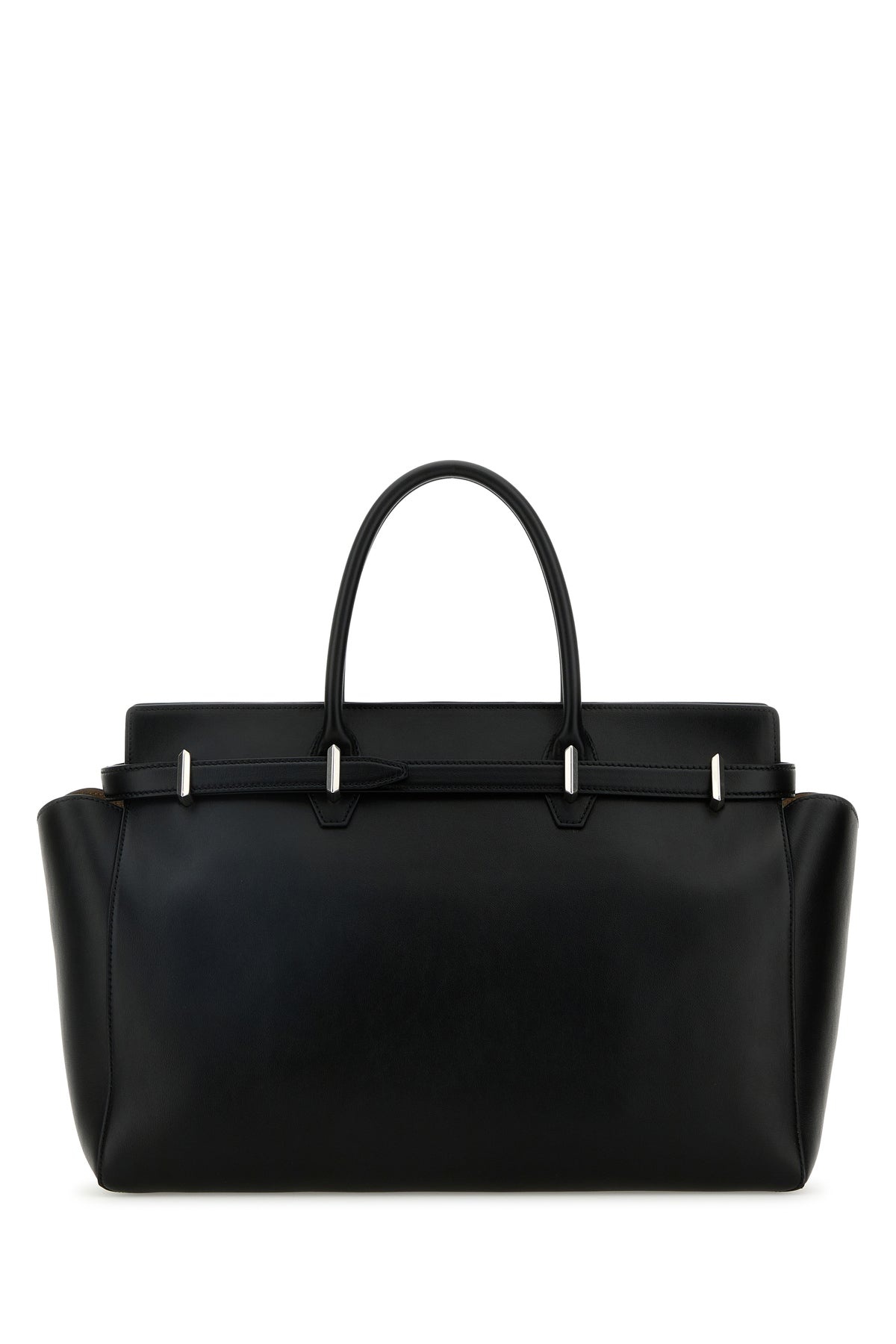 Black leather large Diamond Belted shopping bag - 3