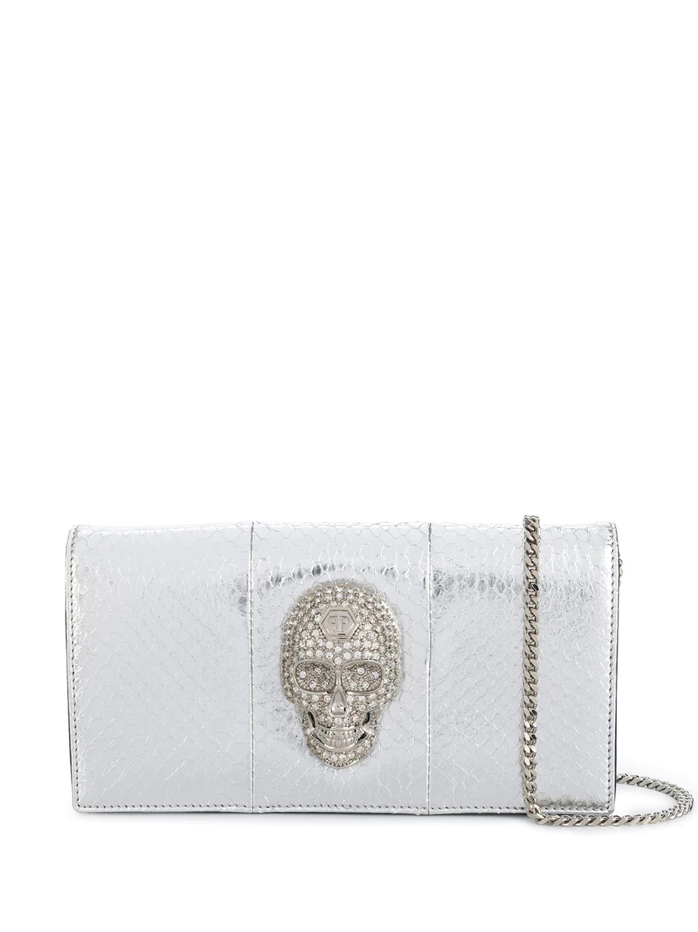 skull metallic shoulder bag - 1