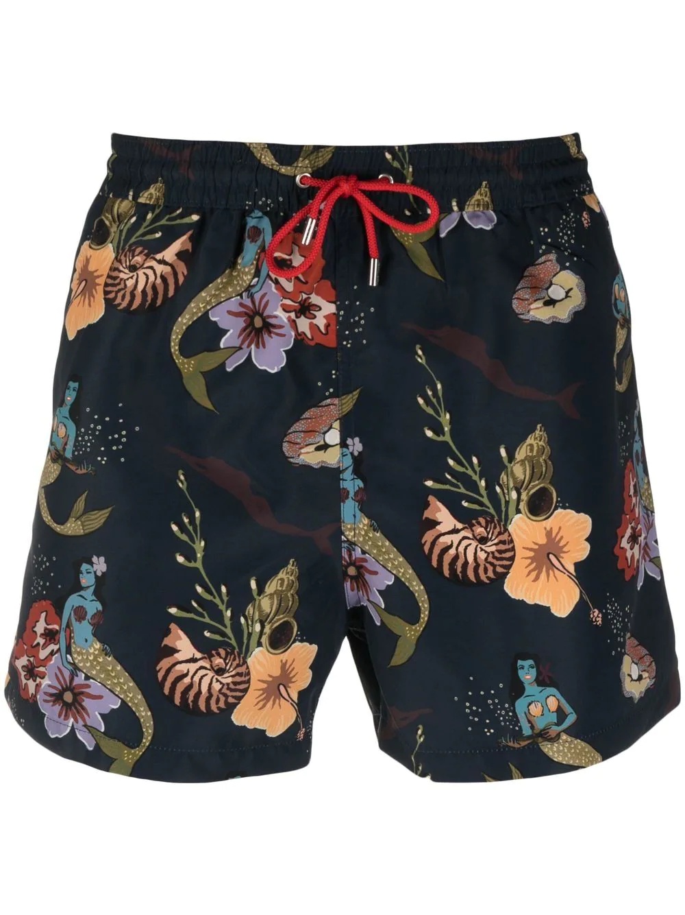 floral mermaid-print swimming shorts - 1