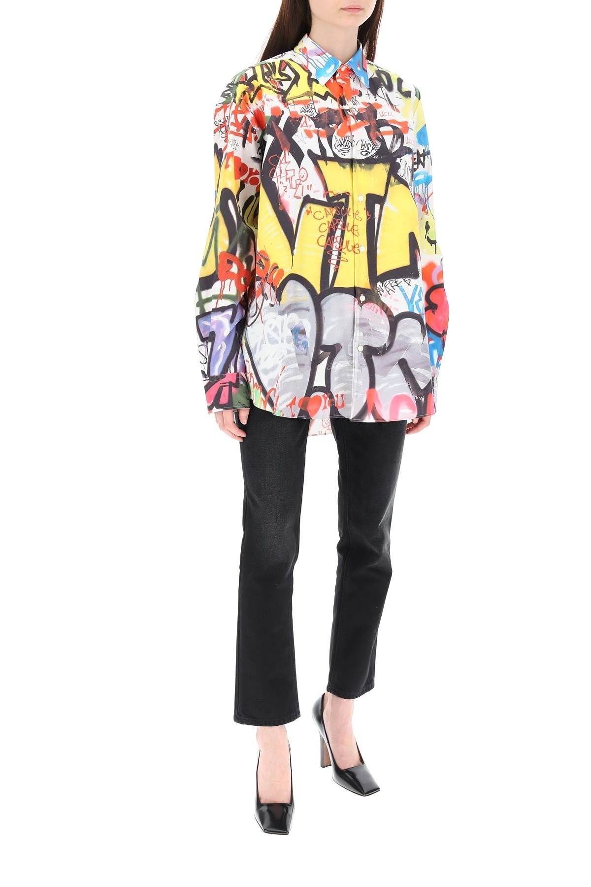 GRAFFITI PRINT OVERSIZED SHIRT - 2