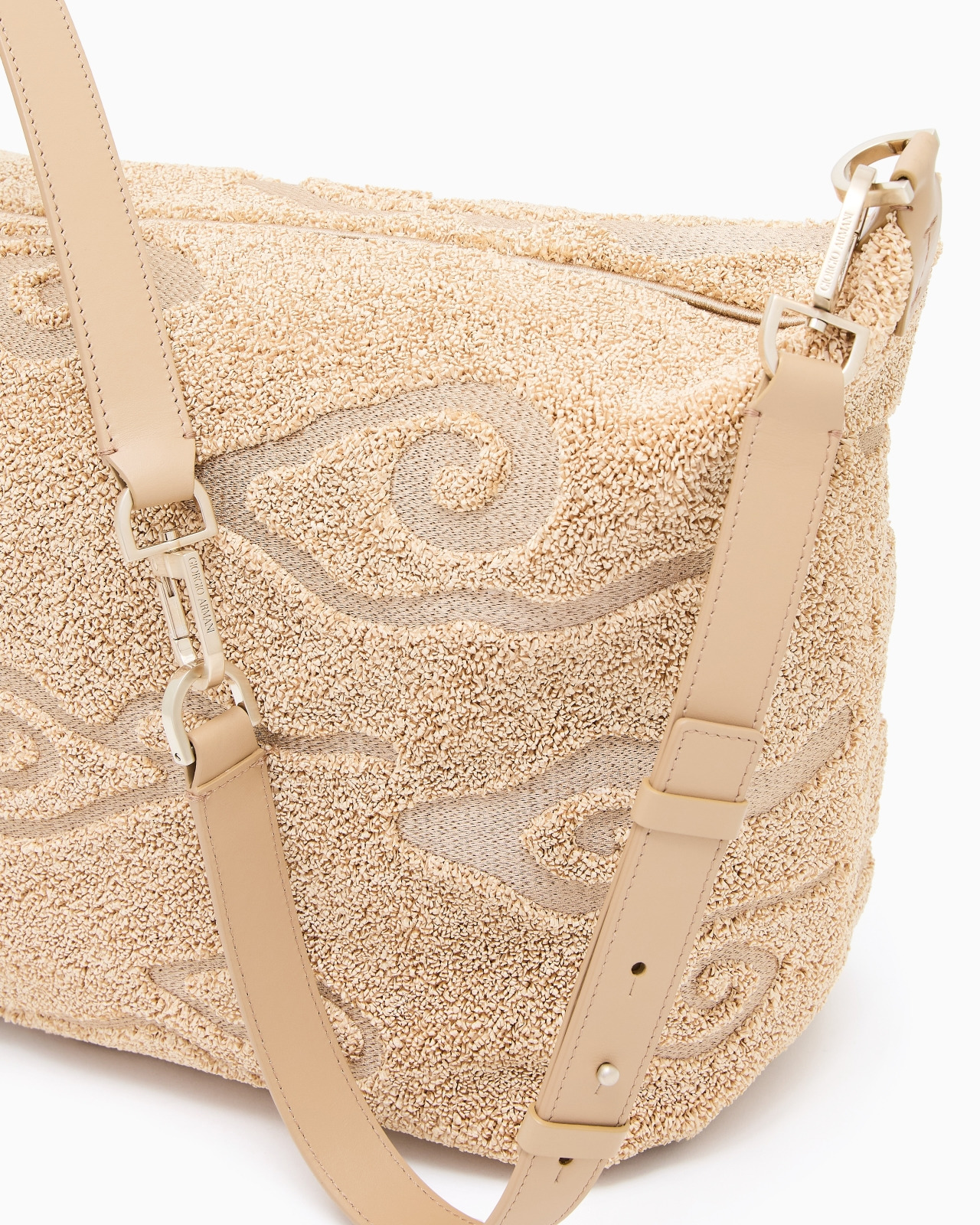 LA PRIMA SOFT LARGE HOBO BAG IN RAFFIA AND LEATHER - 5