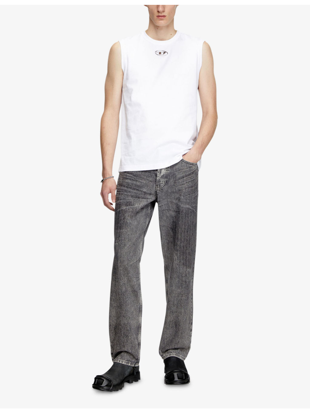 T-Bisco-Od Brand-Plaque Cotton Top - 2
