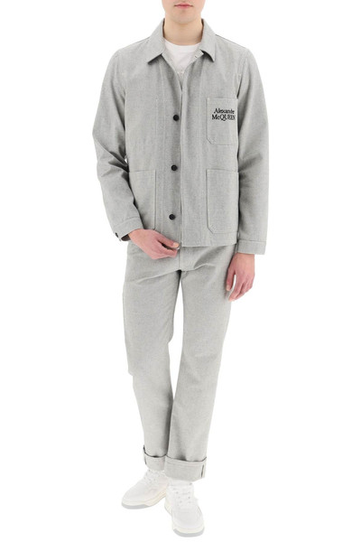 Alexander McQueen SALT AND PEPPER CANVAS OVERSHIRT outlook